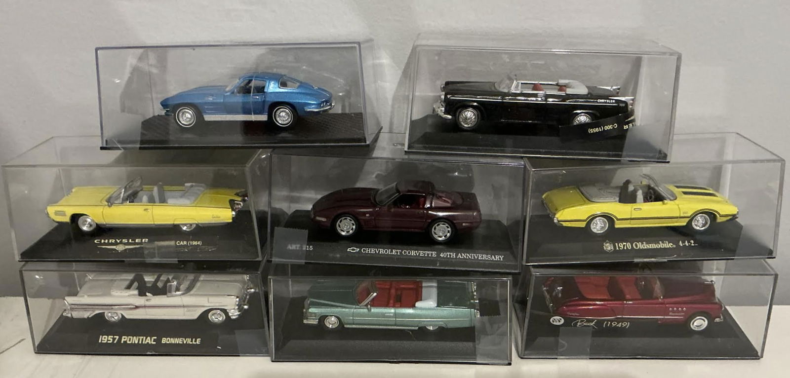Set of 8 Road Champs Model Vehicle Cars in Display Case (1 of 6)