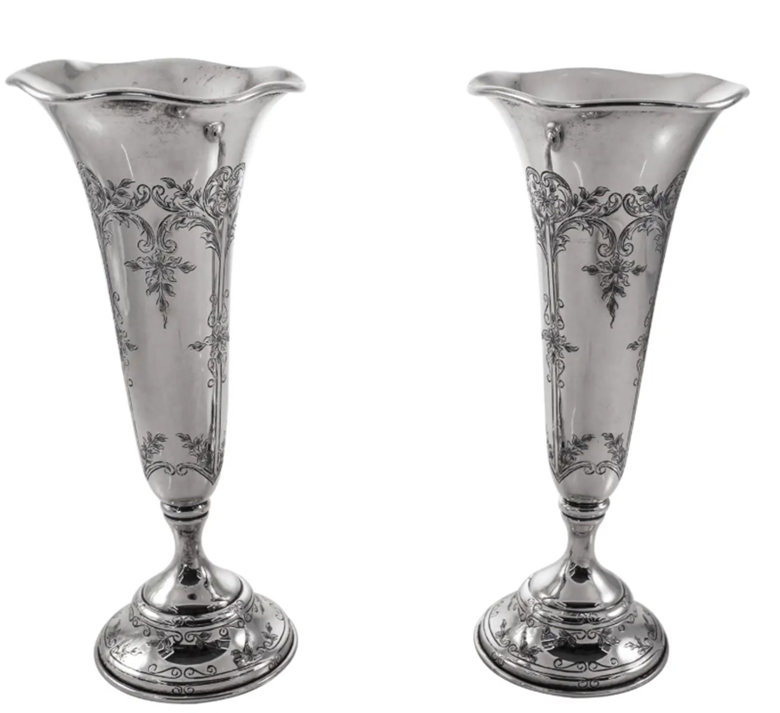 Black, Starr & Frost Sterling silver pair of Tall Vase Urns (1 of 5)