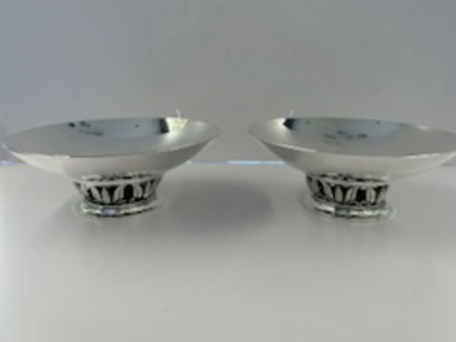 Georg Jensen Sterling Pair of Compote Bowl Dishes Made in Denmark (1 of 6)