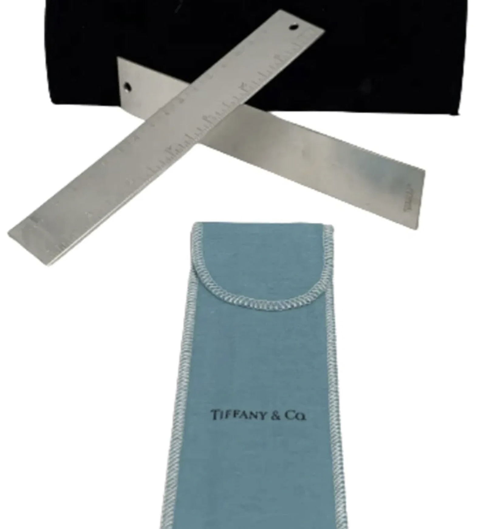 Tiffany & Co. Pair of Silver Metric Rulers in Classic Tiffany-Blue Pouch (1 of 4)