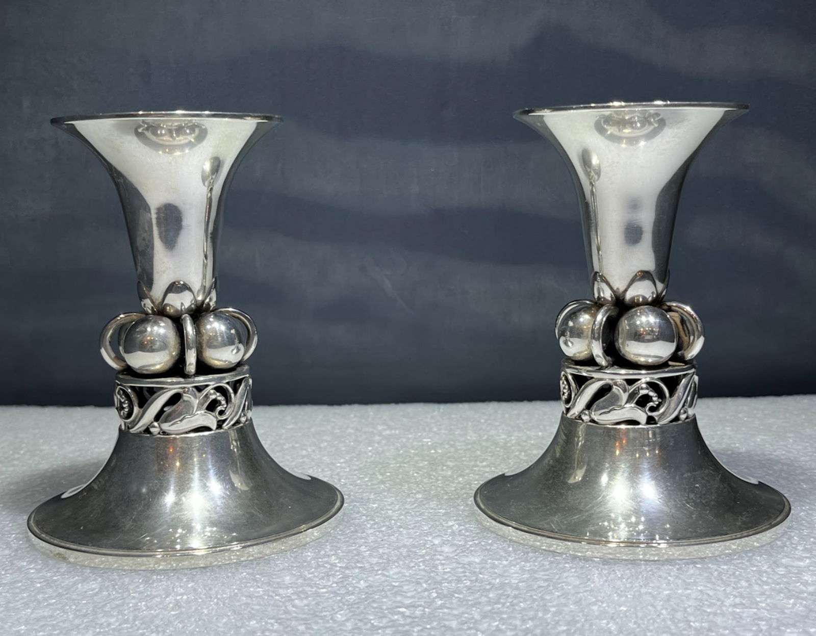 La Paglia Designer pair of Sterling Silver Candlesticks (1 of 7)