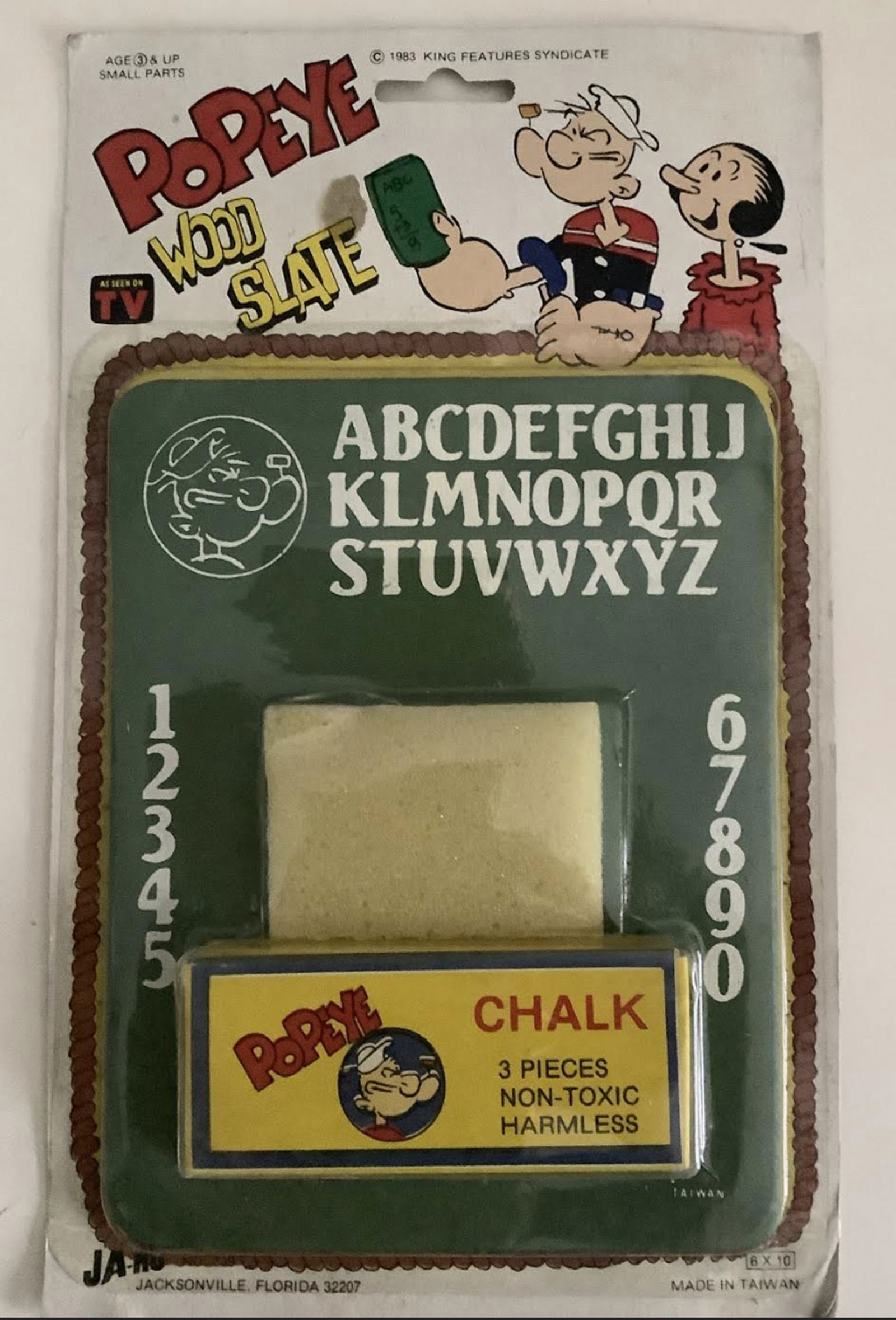 PopeyeWood Slate Board with Chalk in Original Blister pack: PopeyeWood Slate Board with Chalk in Original Blister pack