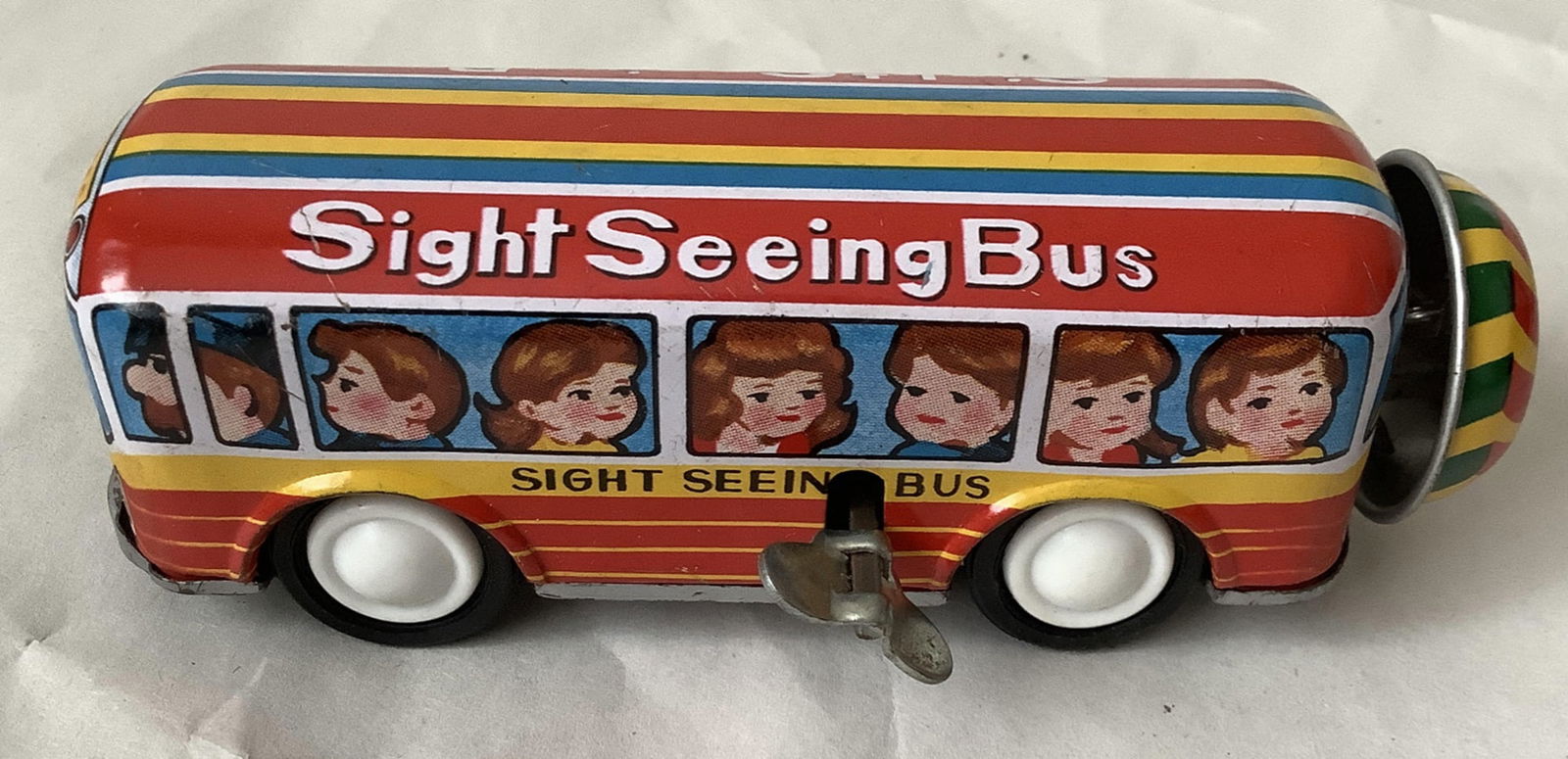 Japanese Tin Litho wind up Bus: Japanese Tin Litho wind up Bus Measures approx 5 inches long 1.25 tall