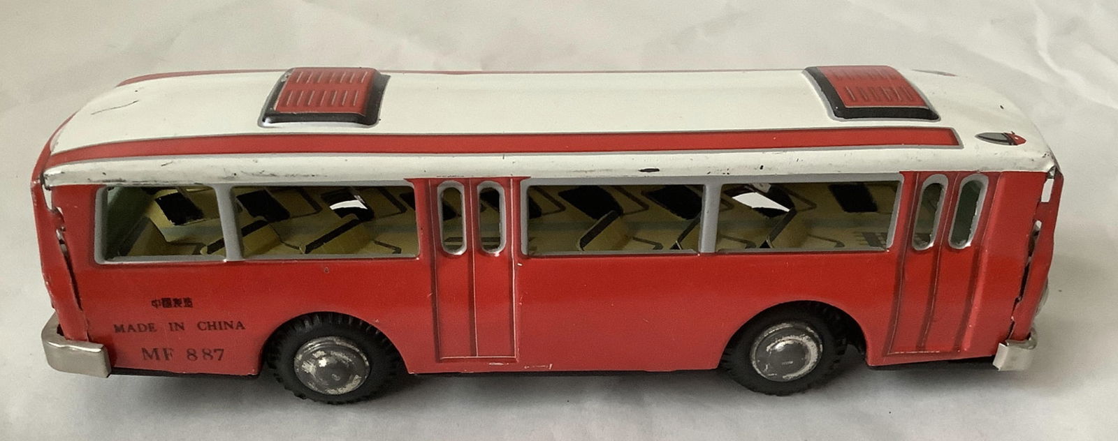 Red China Tin Litho School Bus - 2