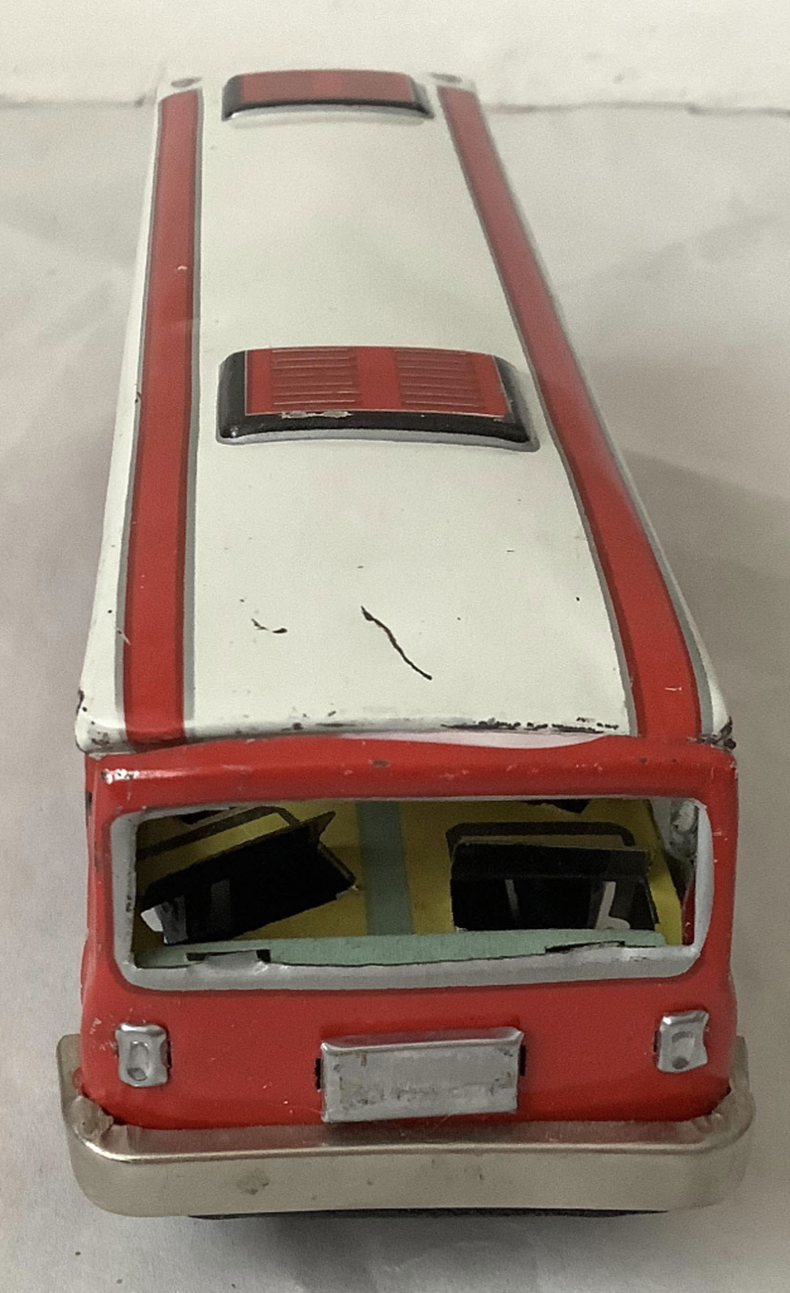 Red China Tin Litho School Bus - 3