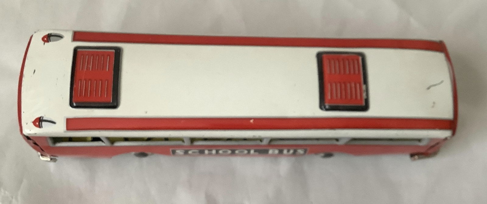 Red China Tin Litho School Bus - 9