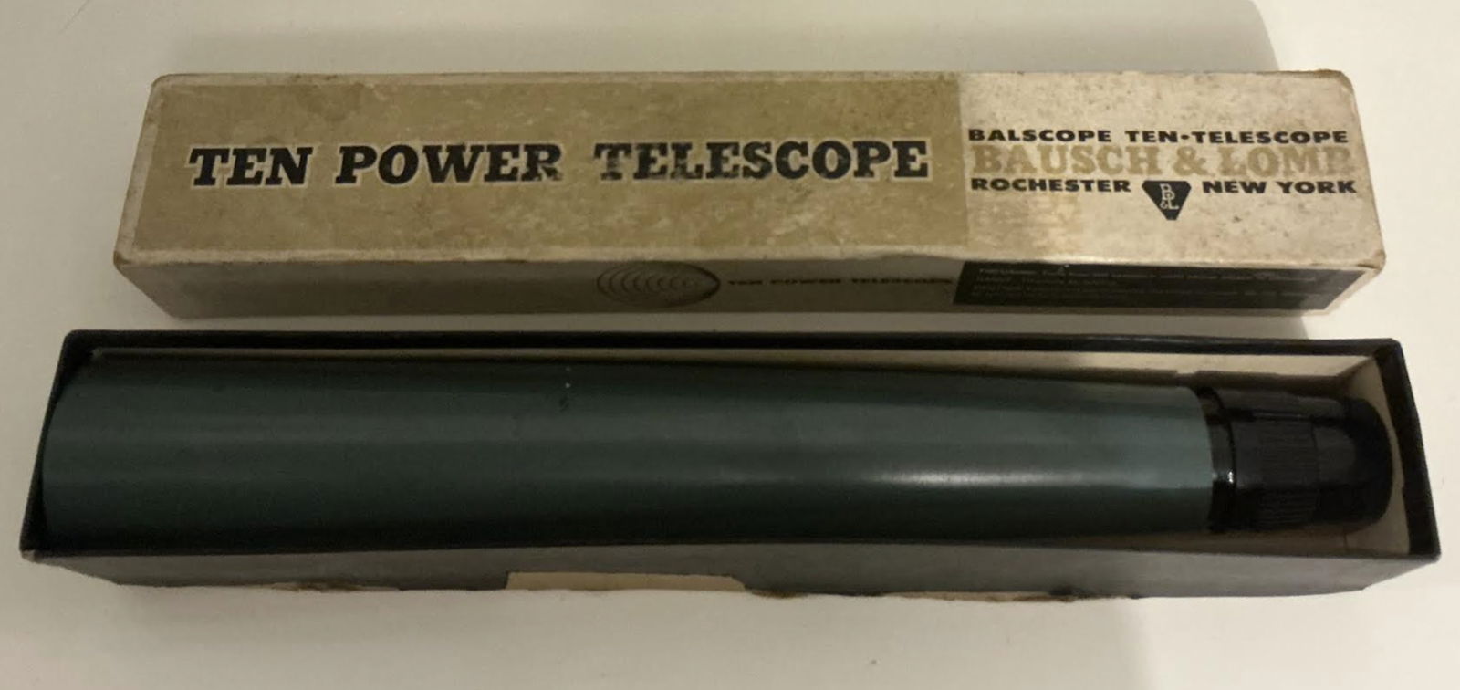 Bausch and Lomb telescope ten power With Orig Box: Bausch and Lomb telescope ten power With Orig Box. Measures approx 10.5 inches long