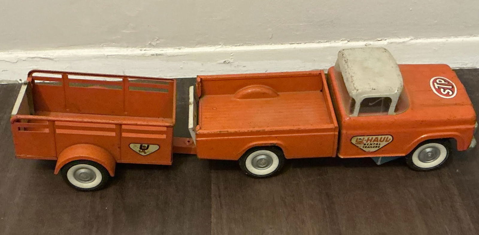 U-Haul Ford Pickup Truck With Trailer Pressed Steel Nylint 21.5 inches long: U-Haul Ford Pickup Truck With Trailer Pressed Steel Nylint 21.5 inches long