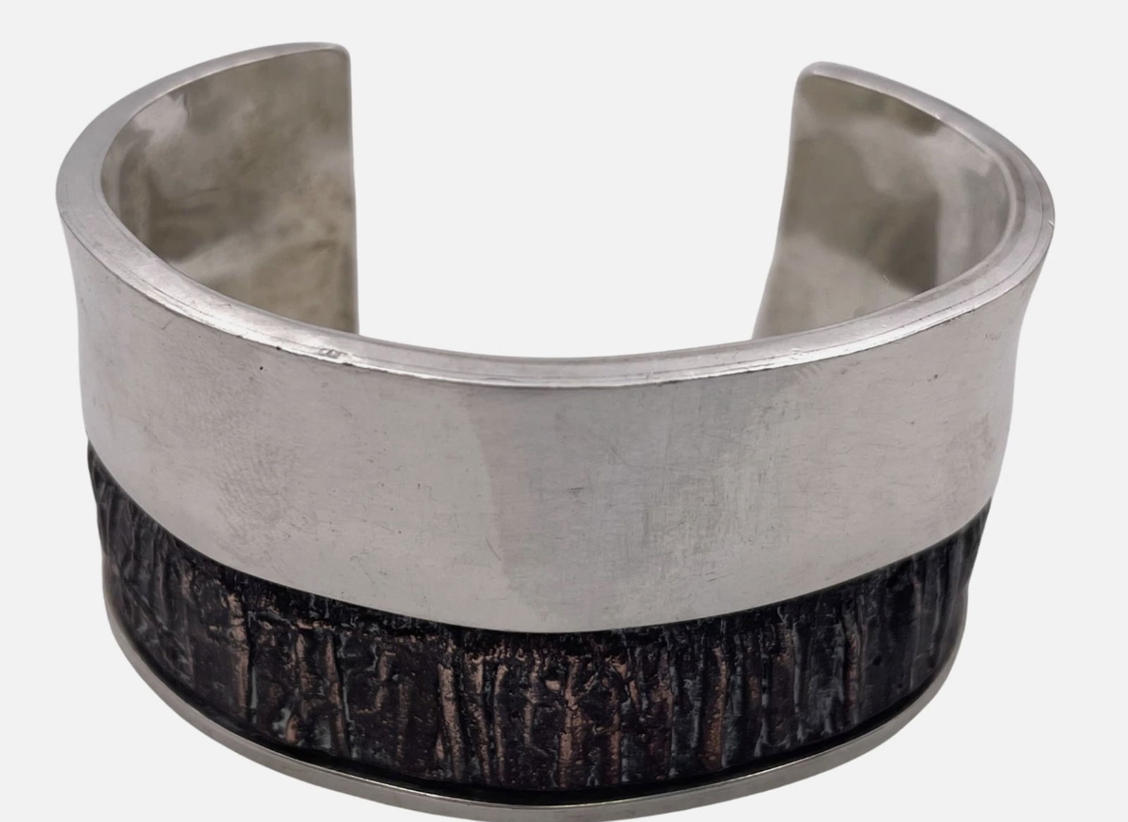 Glanzer Signed Sterling Silver Bangle - 3