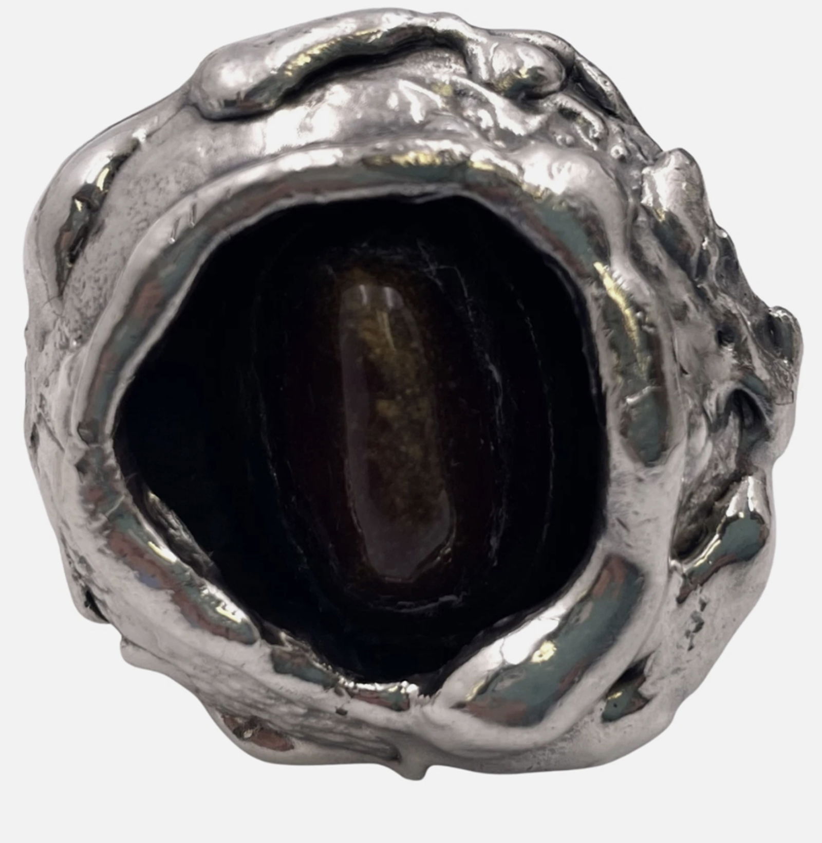 Jacob Hull Sgned Sterling Silver Amber Ring: Jacob Hull Sgned Sterling Silver Amber Ring. Gently used. It measures 1 7/8'' by 1 7/8'' in depth and bears hallmarks as shown. SIZE 6