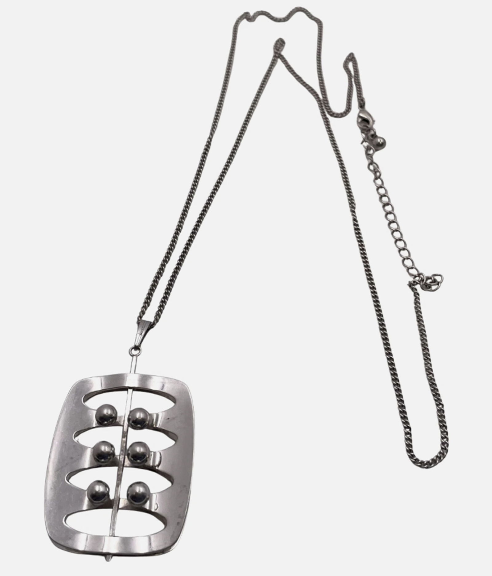 Sterling Silver Pendant on Chain in Modern Style (1 of 5)