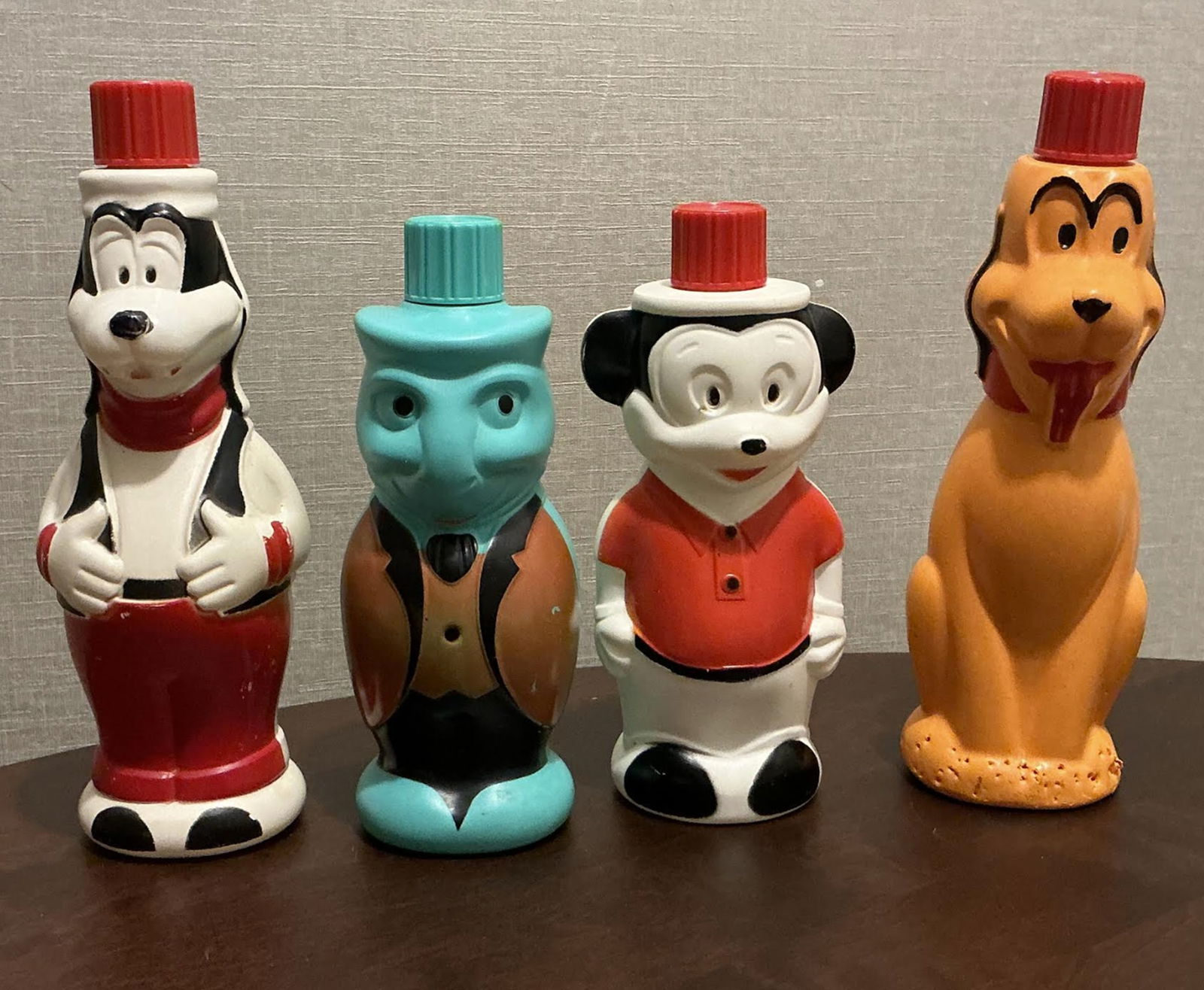 Walt Disney Mickey And Friends figurines SoakyBubbke Bath Bottles 1960 (1 of 10)