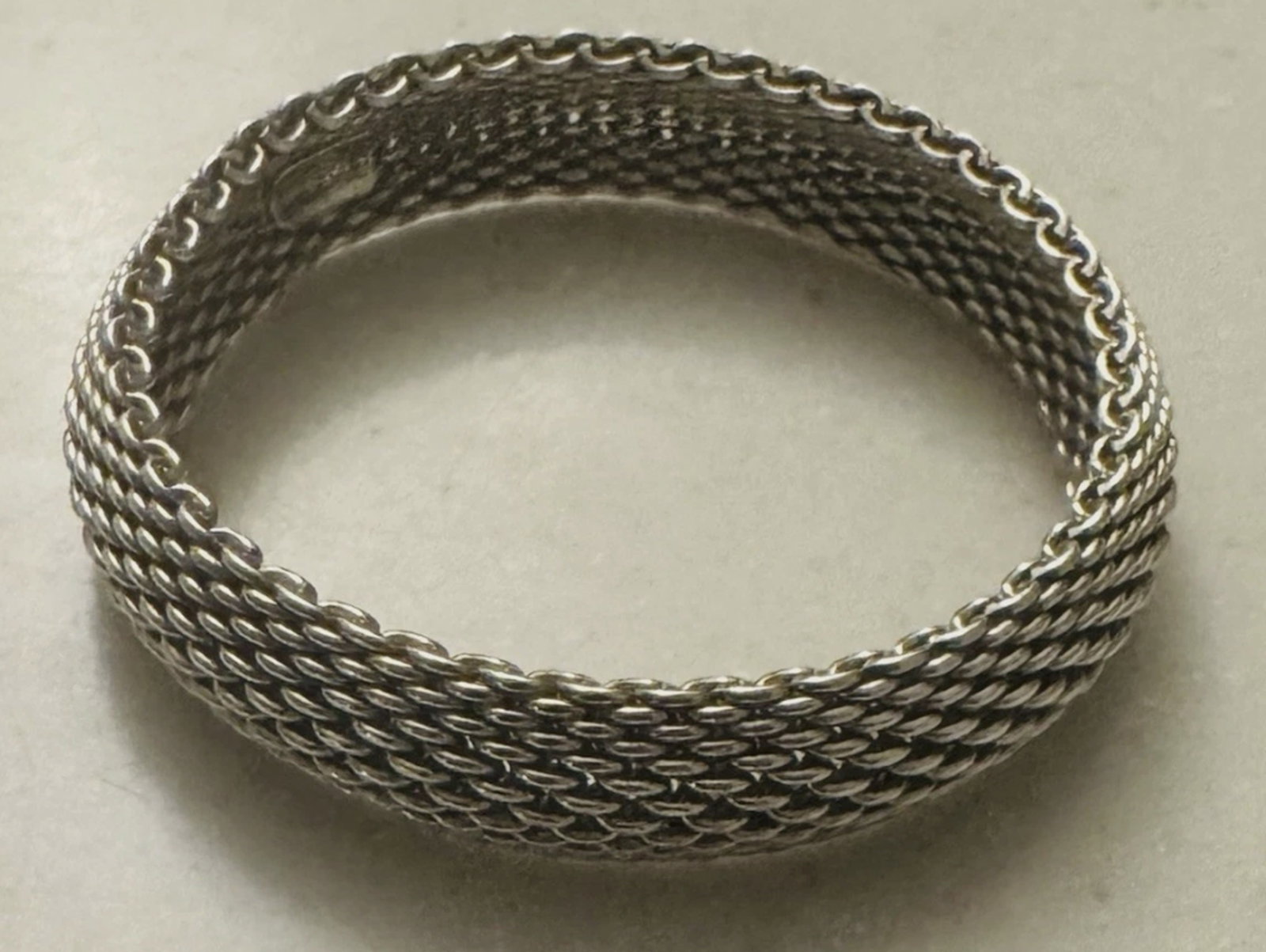 Tiffany & Co. Sterling Silver Somerset Mesh Knot Bracelet With Box: Tiffany & Co. Sterling Silver Somerset Mesh Knot Bracelet With Box