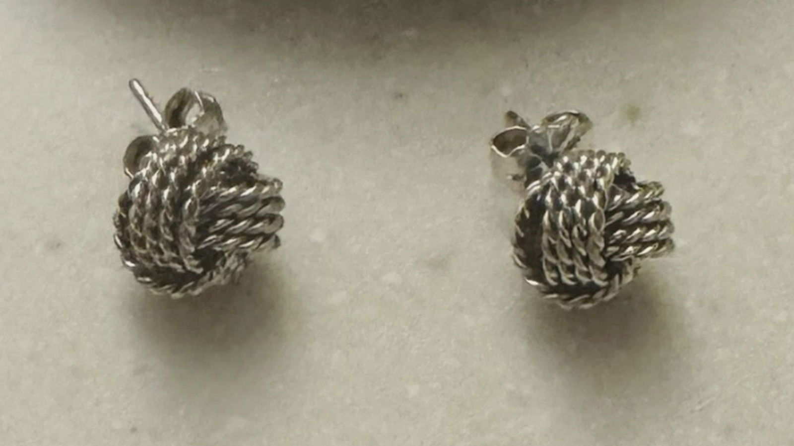 Tiffany & Co. Sterling Silver Somerset Mesh Knot Stud Earrings: Tiffany & Co. Sterling Silver Somerset Mesh Knot Stud Earrings