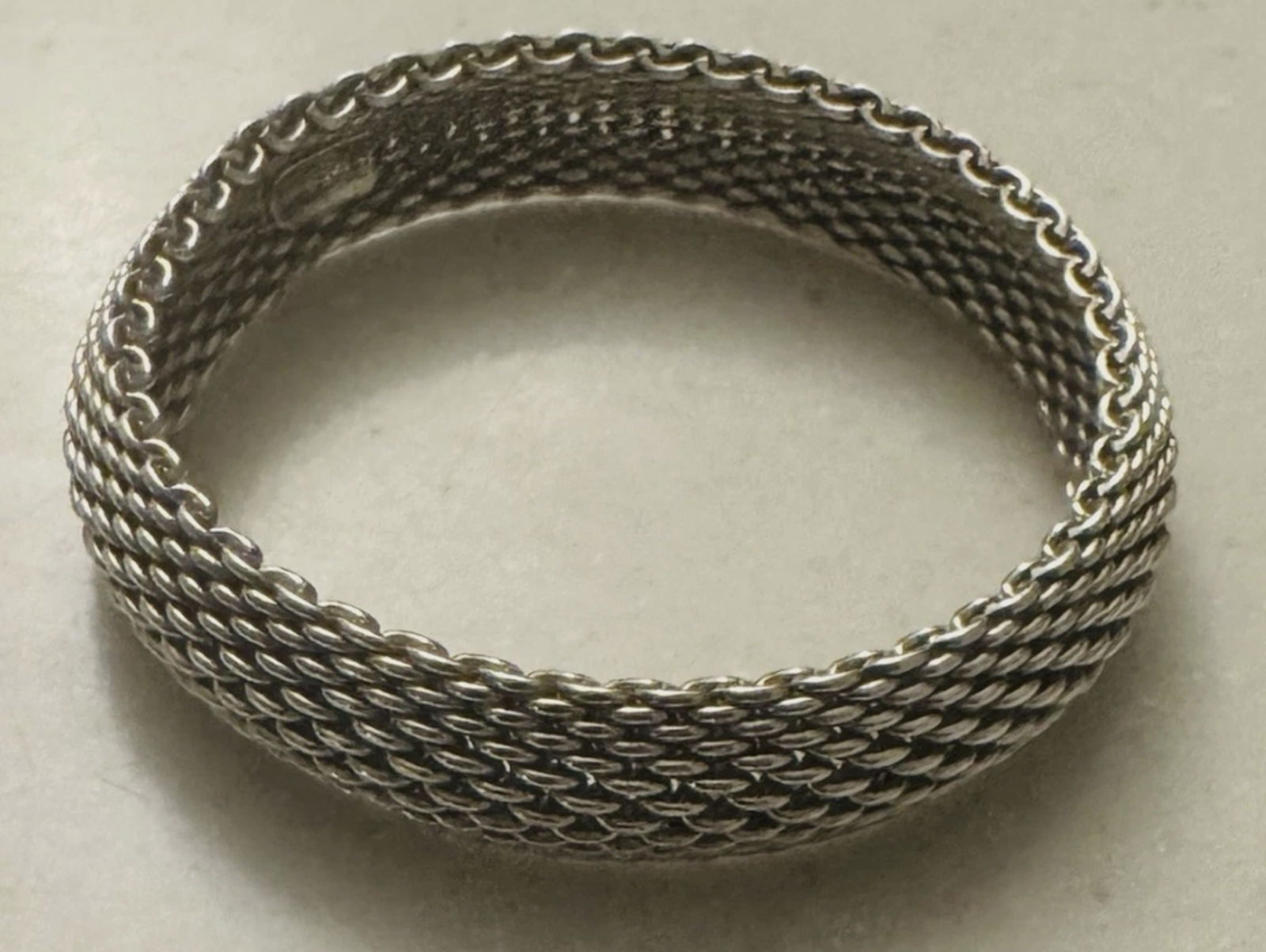 Tiffany & Co. Sterling Silver Somerset Mesh Knot Bracelet With Box: Tiffany & Co. Sterling Silver Somerset Mesh Knot Bracelet With Box