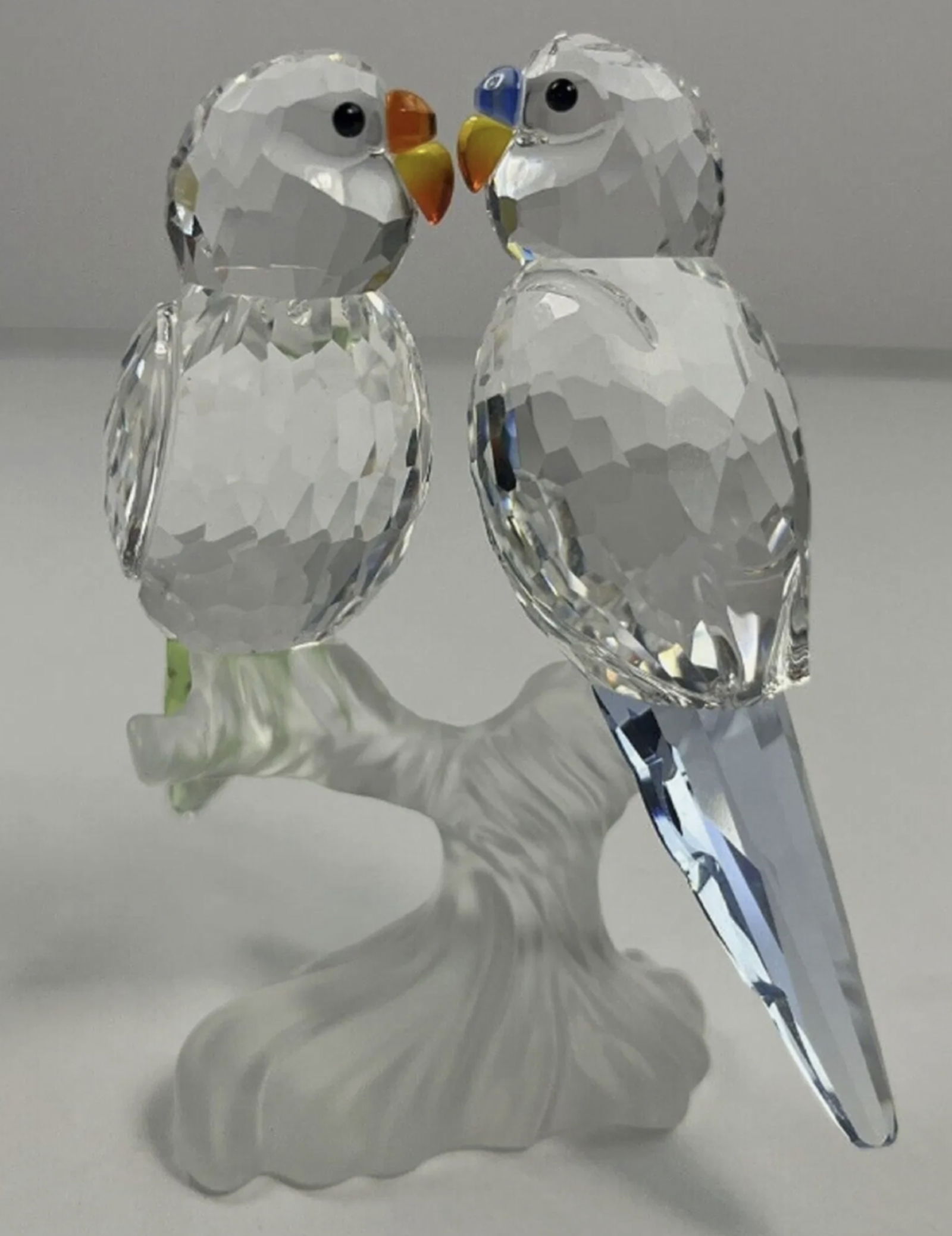 Swarovski Signed Crystal Budgies Pair Figurine in Orig Box (1 of 6)