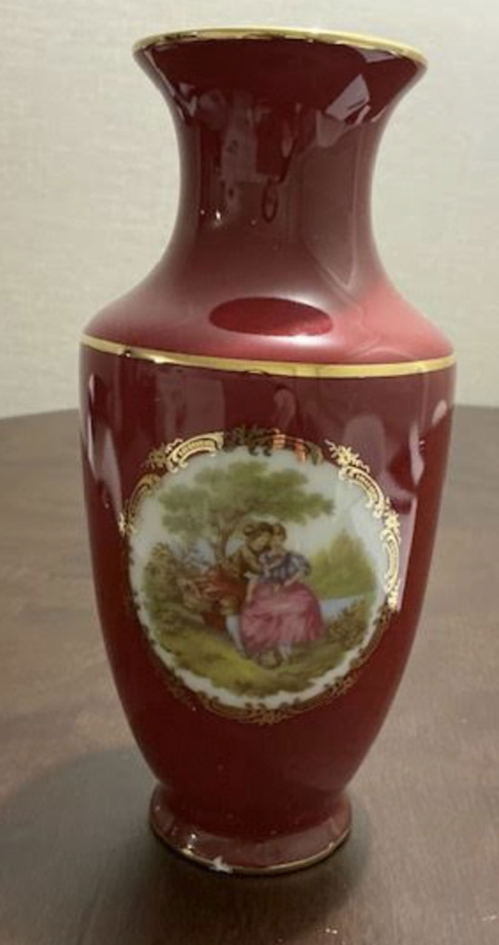 Limoges Castel France Signed Tall Porcelain Vase Urn With 22 Karat Gold accents (1 of 7)