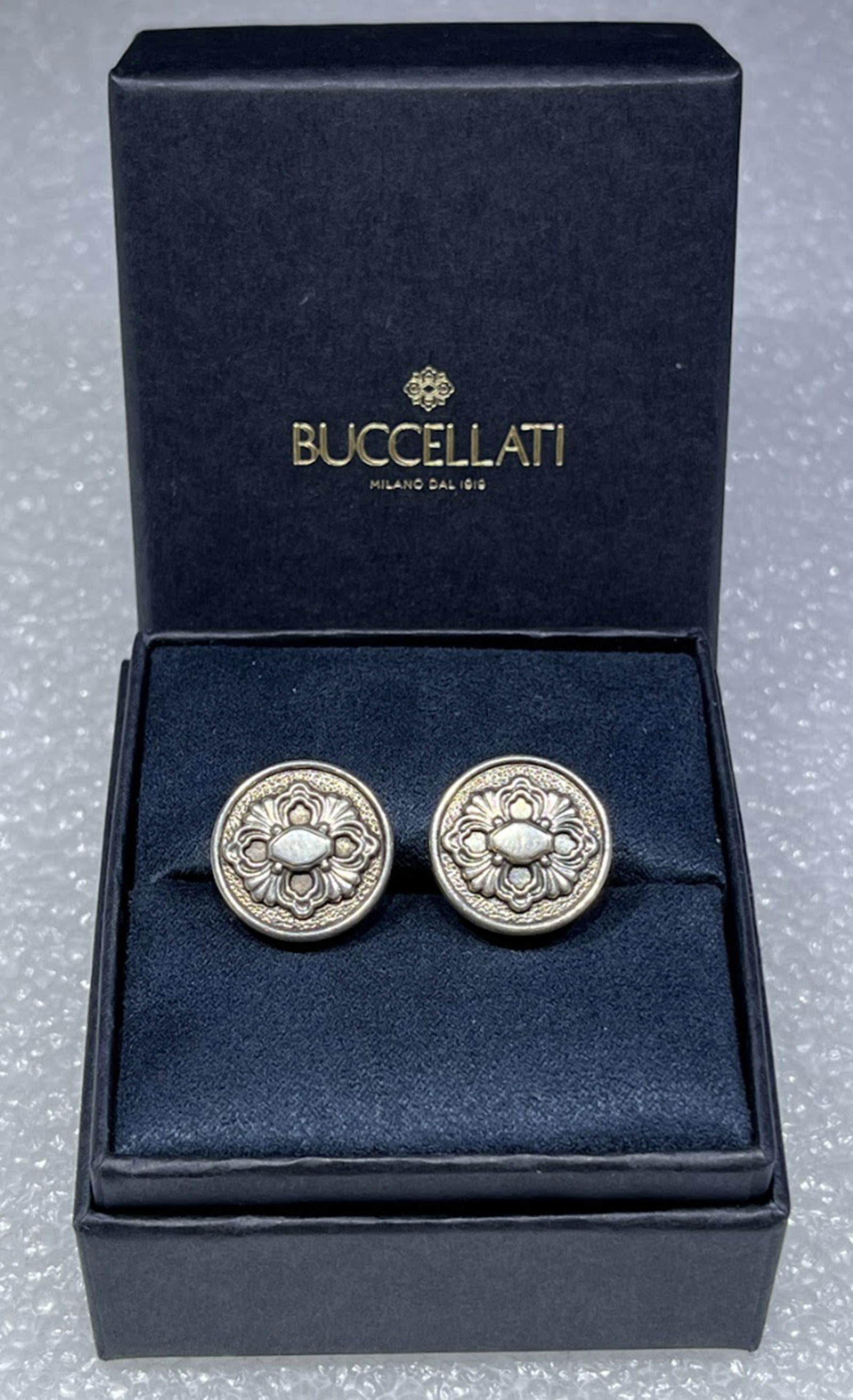 Buccellati Sterling Silver Cufflinks ‘LOGO’ - Made in Italy (1 of 6)