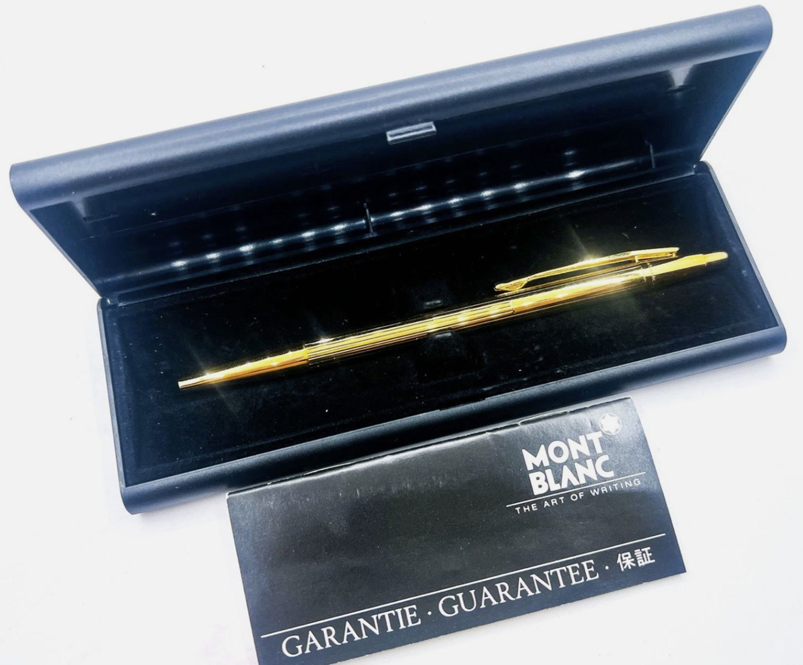 MONTBLANC NOBLESSE Gold Plated Ballpoint Pen Push Cap With Box (1 of 6)