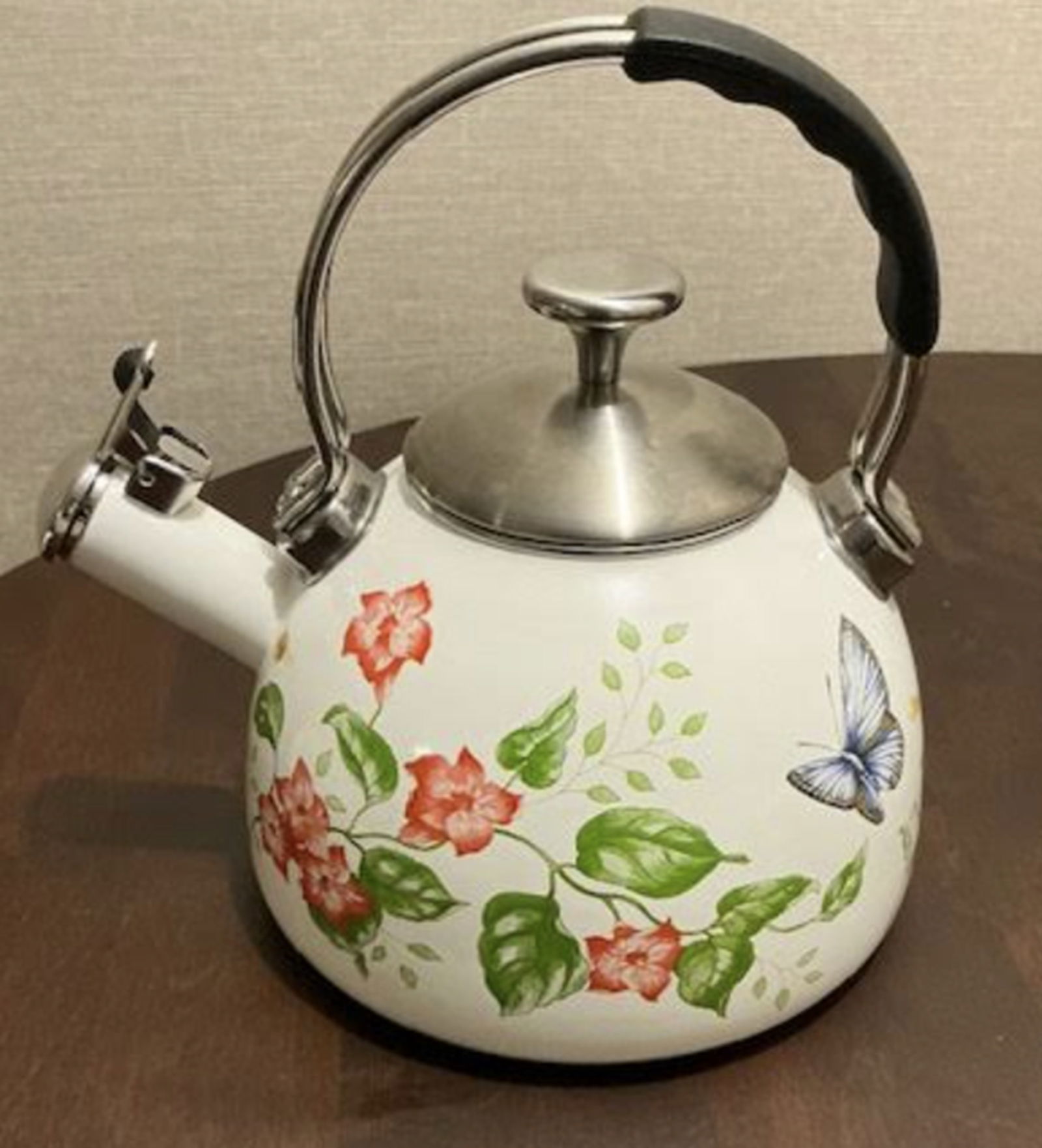 Lenox Butterfly Meadow Tea Kettle: Lenox Butterfly Meadow Tea Kettle Measures approx 9 inches