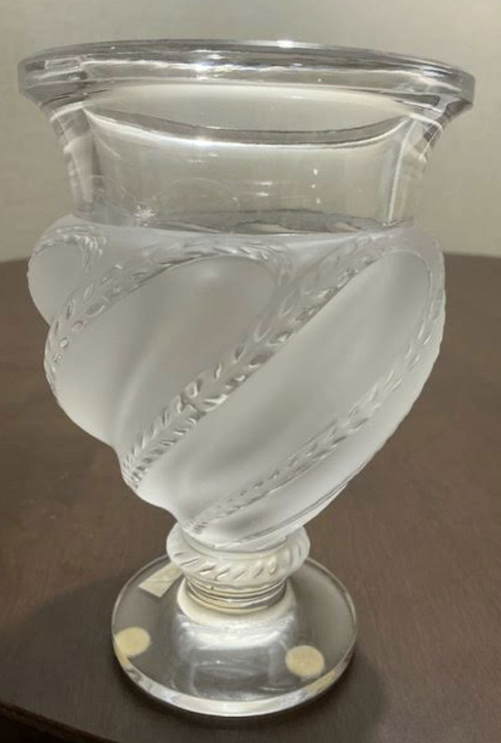 Lalique singed Ermenonville Swirl Pattern Crysal Vase Made in France (1 of 5)