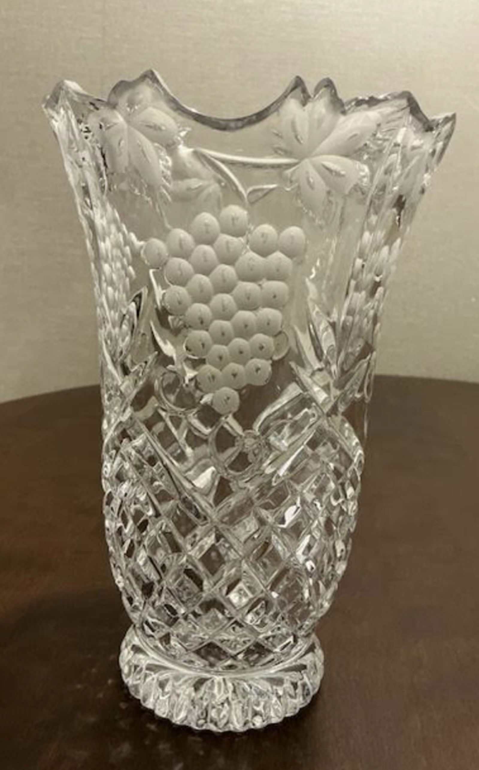 Shannon Crystal Grape design Tall Vase (1 of 5)