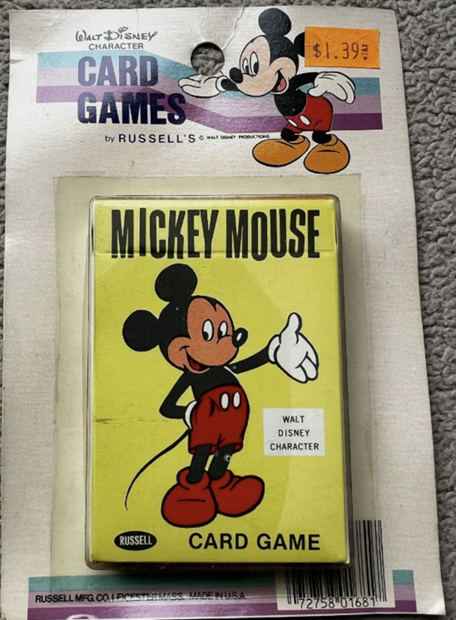 Walt Disney's MICKEY MOUSE CARD GAME Russell Mfg. NEW IN BOX 1965: Walt Disney's MICKEY MOUSE CARD GAME Russell Mfg. NEW IN BOX 1965