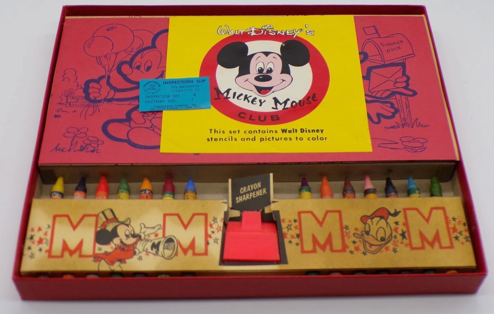 Walt Disney MICKEY MOUSE Club CRAYONS & STENCILS Activity Set UNUSED 1960: Walt Disney MICKEY MOUSE Club CRAYONS & STENCILS Activity Set UNUSED 1960. 1960's Transogram Toys & Games Walt Disney's Mickey Mouse Club Crayons and Stencils Set UNUSED in original box! This bright a
