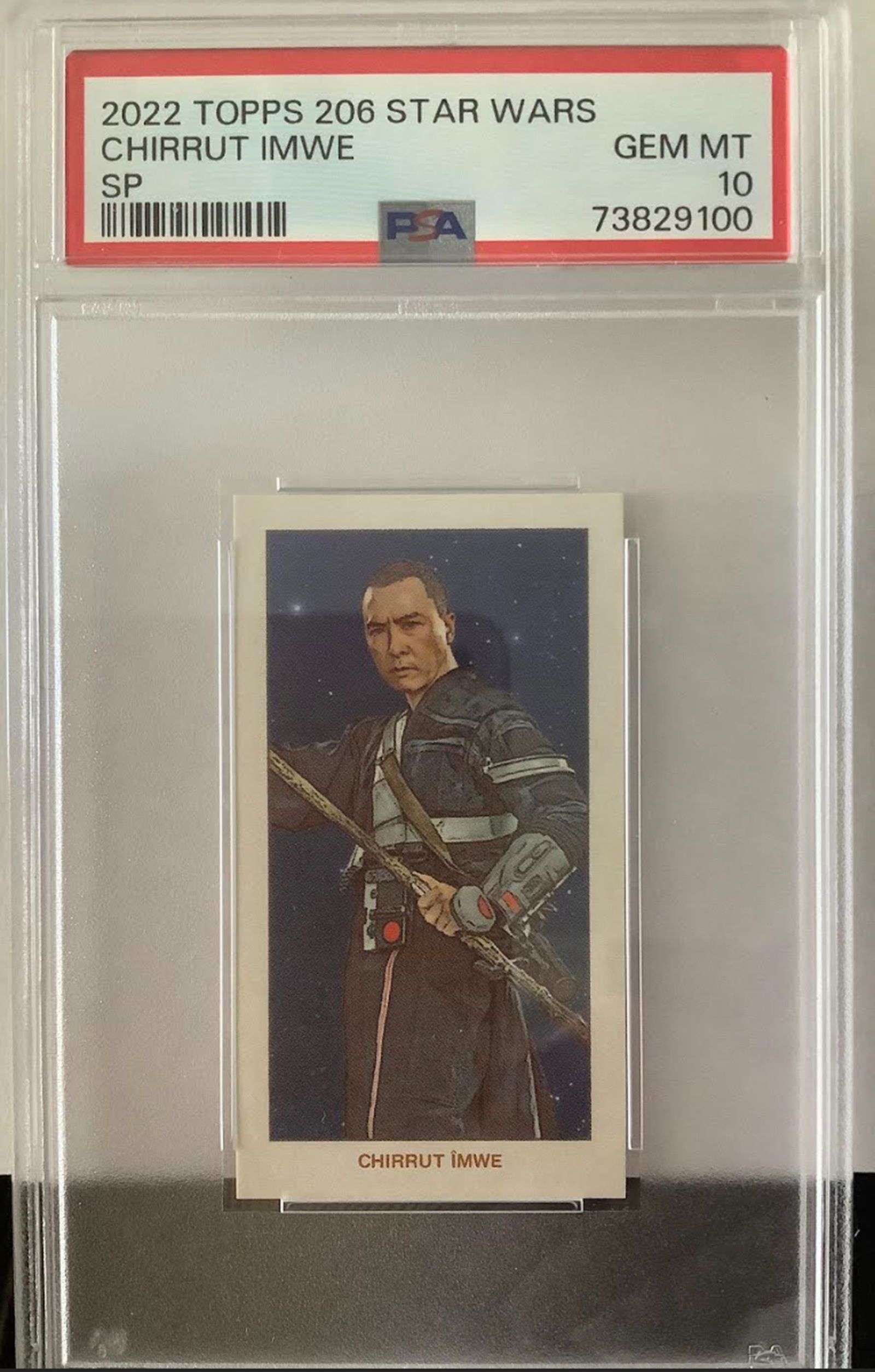 2022 Topps 206 Star Wars SP Chirrut Imwe PSA 10 GEM MINT: 2022 Topps 206 Star Wars SP Chirrut Imwe PSA 10 GEM MINT