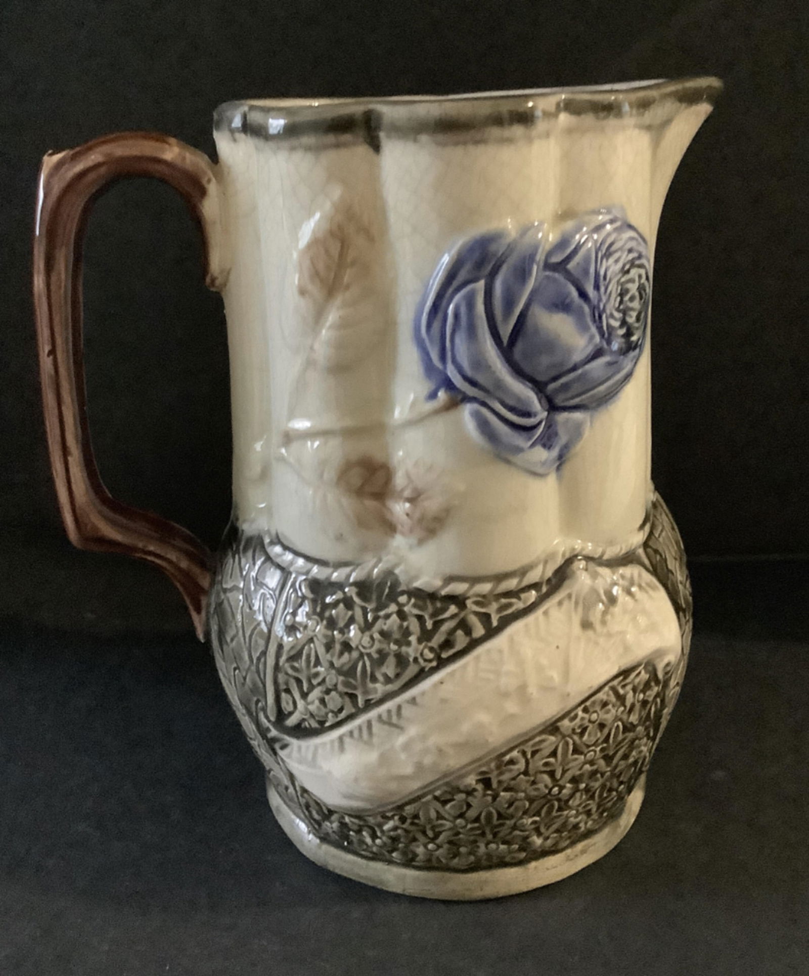 English Majolica Handmade Pitcher (1 of 8)