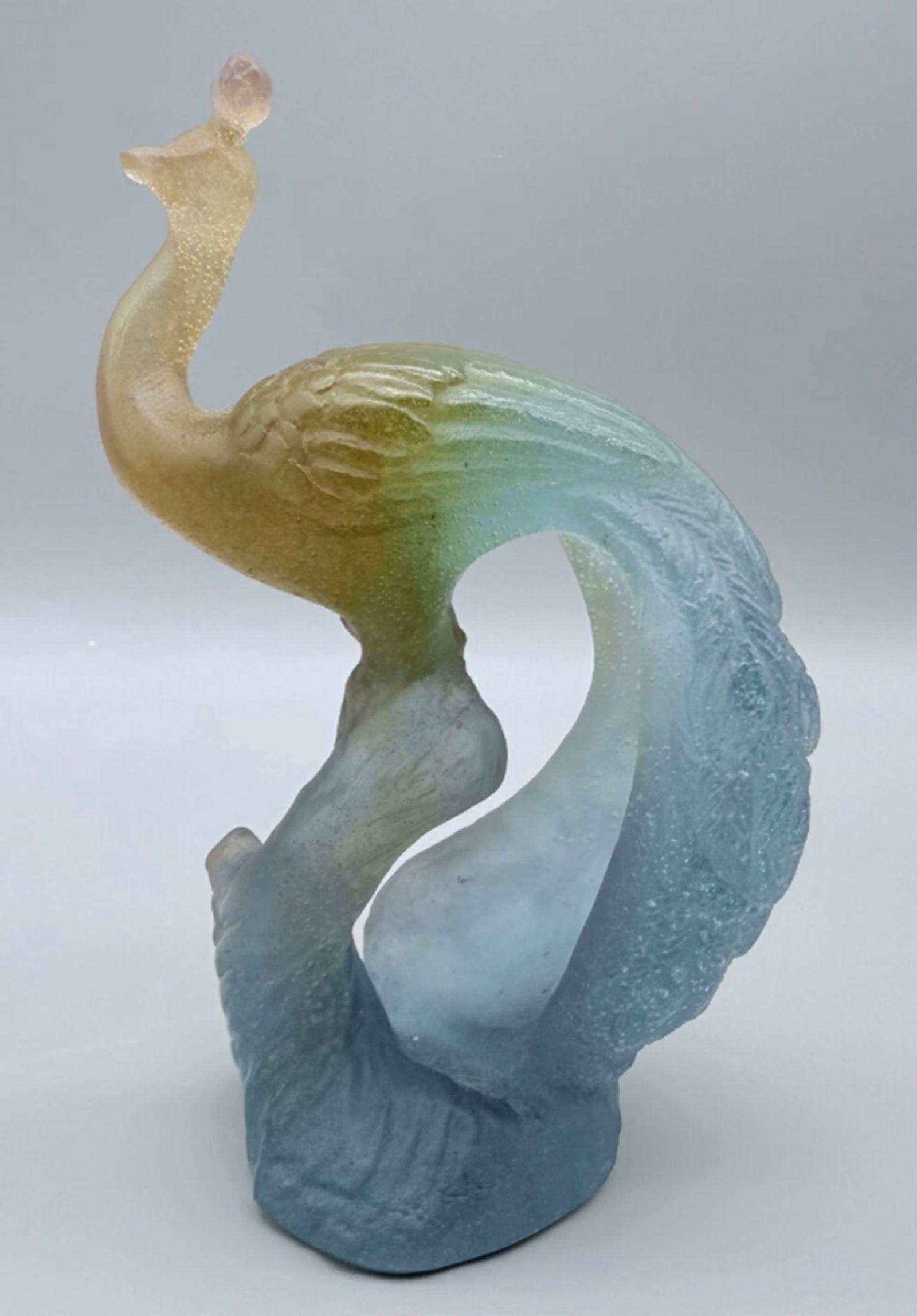 Daum Pate De Verre Crystal Peacock Figurine Made in France (1 of 8)