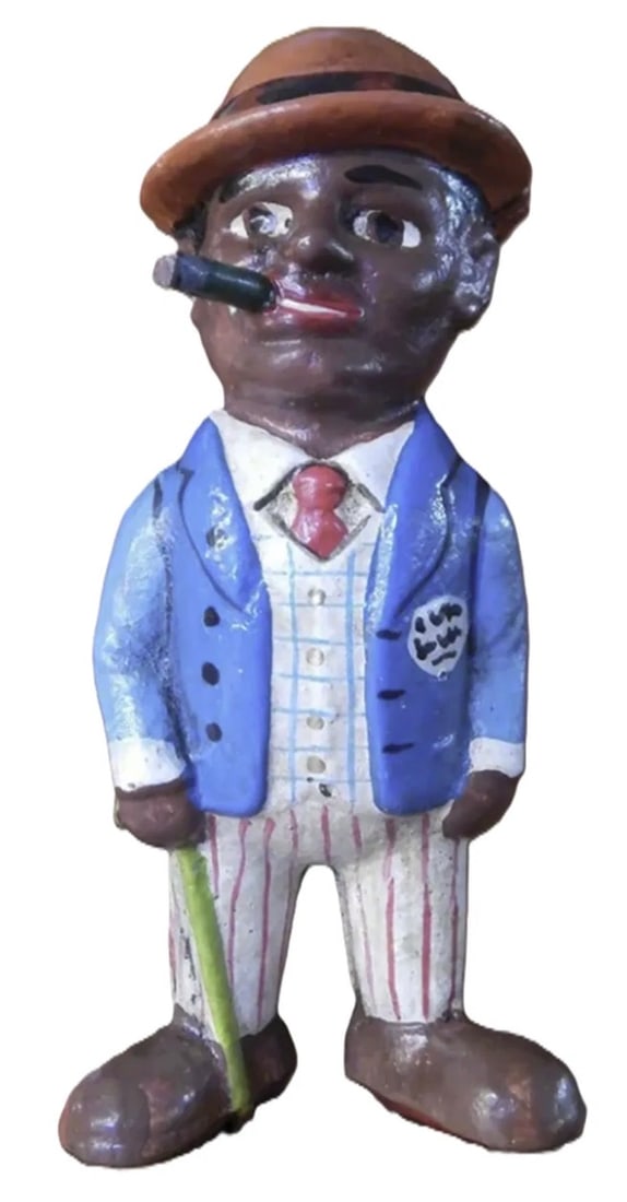 Black Americana Cast Iron Bank Smoking Man (1 of 4)