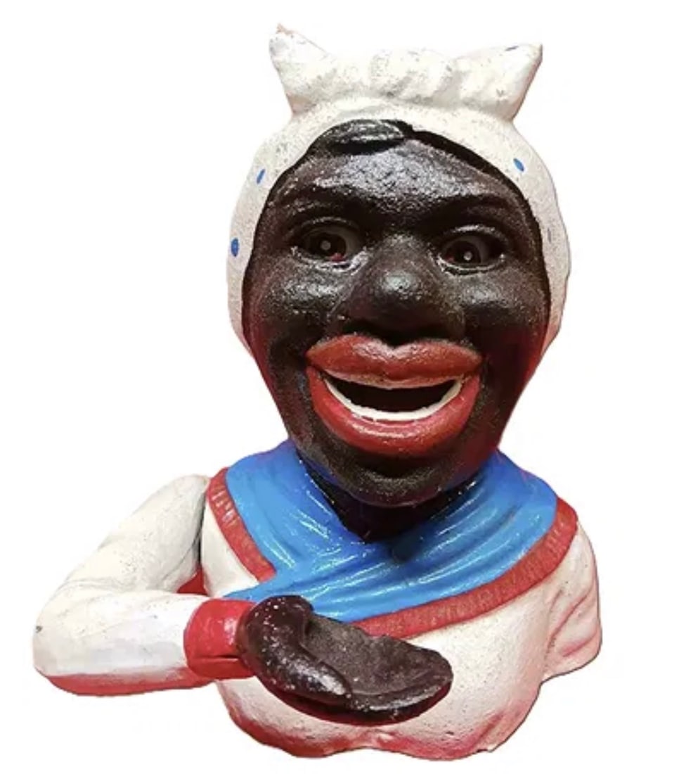 Black Americana Cast Iron JE STEVENS Mechanical Bank Aunt Jemima (1 of 6)