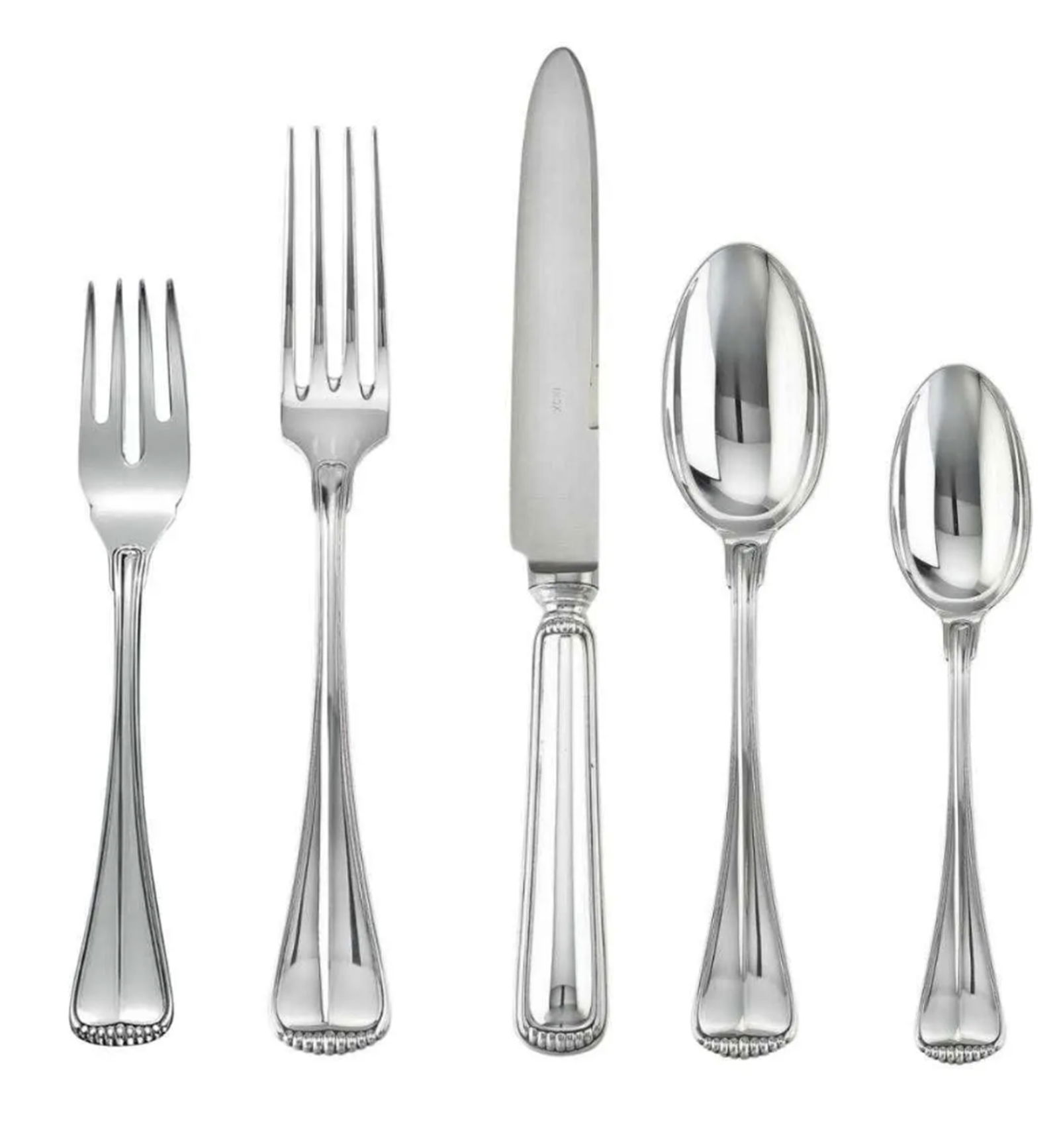 Buccellati Sterling Silver Milano Flatware Service Set of 10 a total of 50pcs Made in Italy With: 50 pcs Buccellati Sterling Silver Milano Flatware Service Set of 10. Made in Italy. Comese with Some Orig Buccellati Pouches 4 serving sets are still factory sealed all in great conditon. BUCCELLATI M