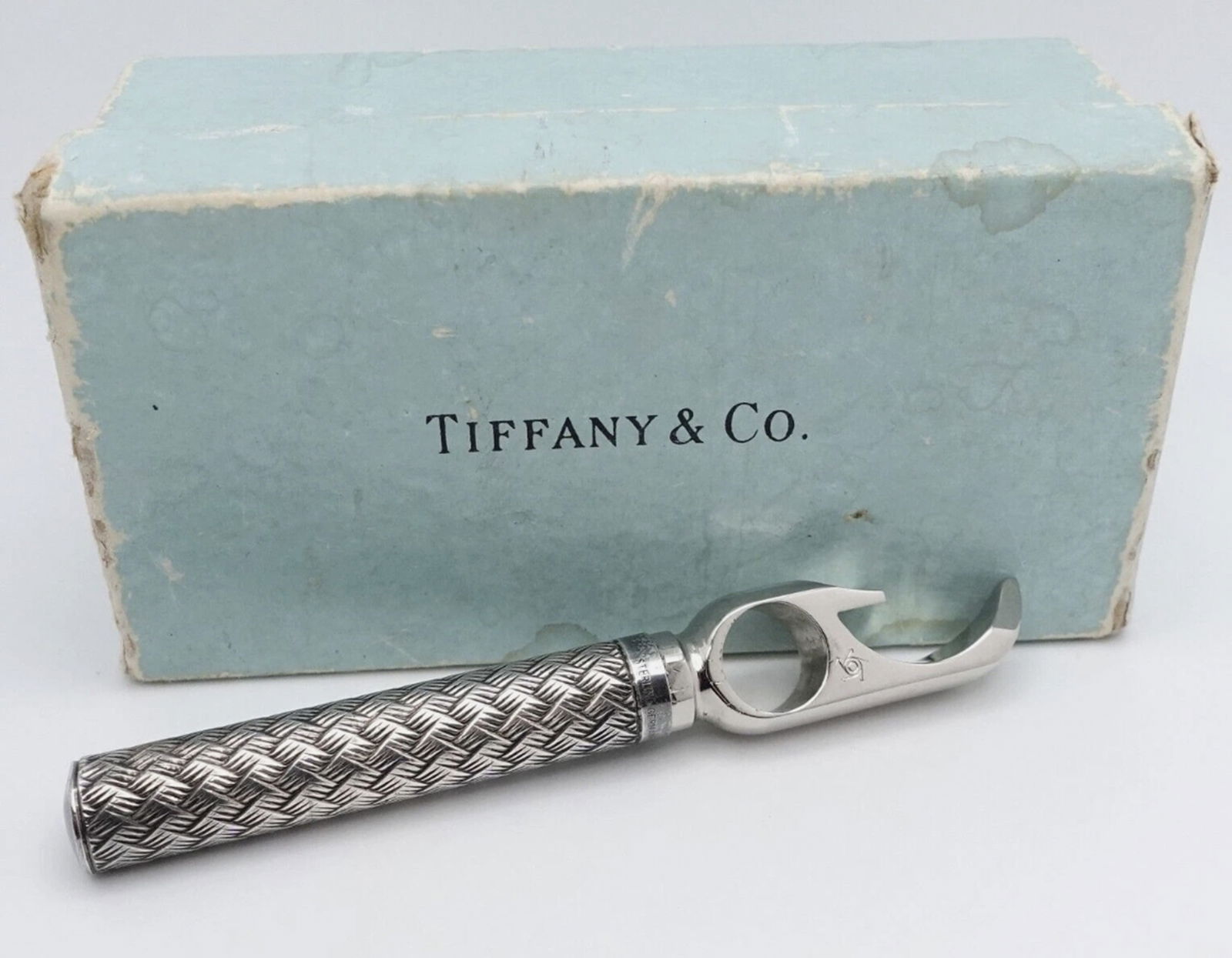 Tiffany & Co. Sterling Silver Bottle Opener Corkscrew Barware - Pouch & Box (1 of 5)