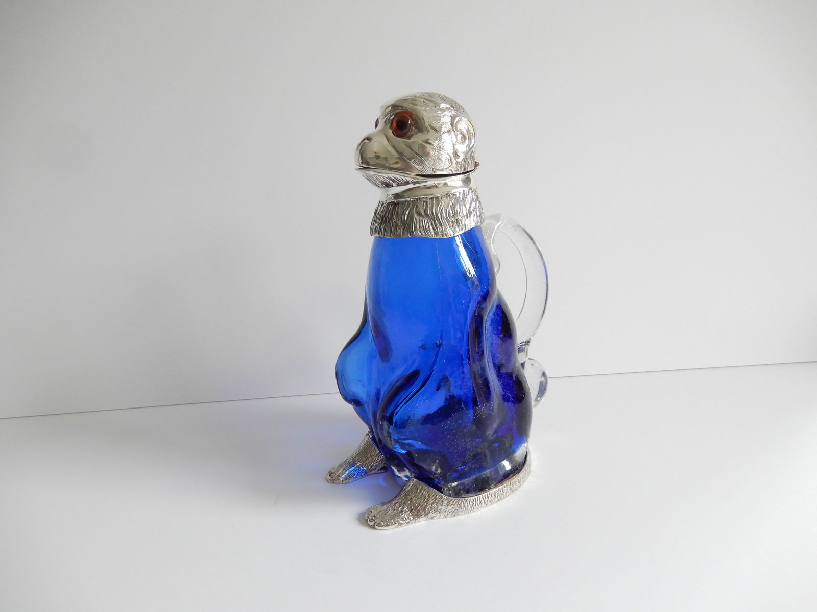 Victorian style French Blue Monkey Decanter (1 of 7)