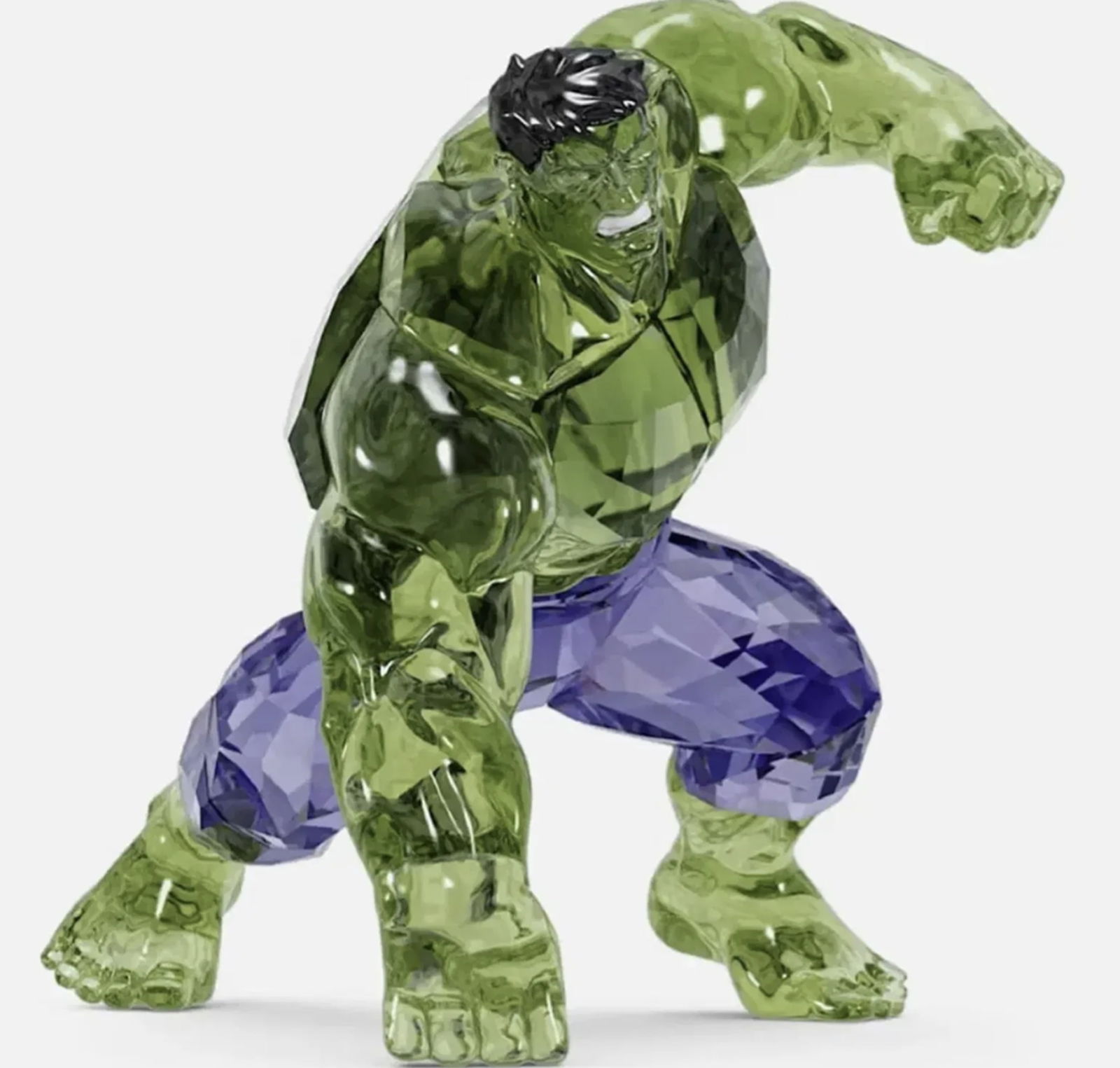 SWAROVSKI SIGNED CRYSTAL FIGURINE MARVEL THE INCREDIBLE HULK 5646380 WITH BOX: SWAROVSKI SIGNED CRYSTAL FIGURINE MARVEL THE INCREDIBLE HULK 5646380 WITH BOX Measures approx Height: 4 3/4 inchesWidth: 5 3/8 inchesLength: 4 1/8 inches