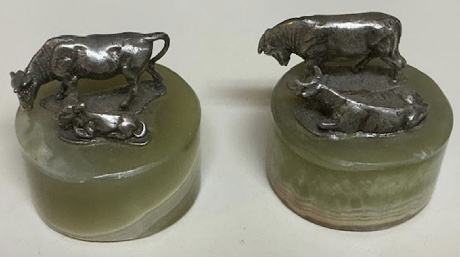 Gorham Sterling Silver by Giuseppe Vasari on Onyx Base Set of 2: Gorham Sterling Silver by Giuseppe Vasari on Onyx Base Set of 2. Measures approx 1.5 wide 1.5 tall. Made in Italy