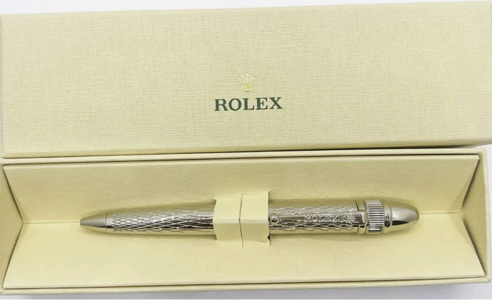 Rolex Ballpoint Pen Diamond Pattern With Box: Rolex Ballpoint Pen Diamond Pattern With Box