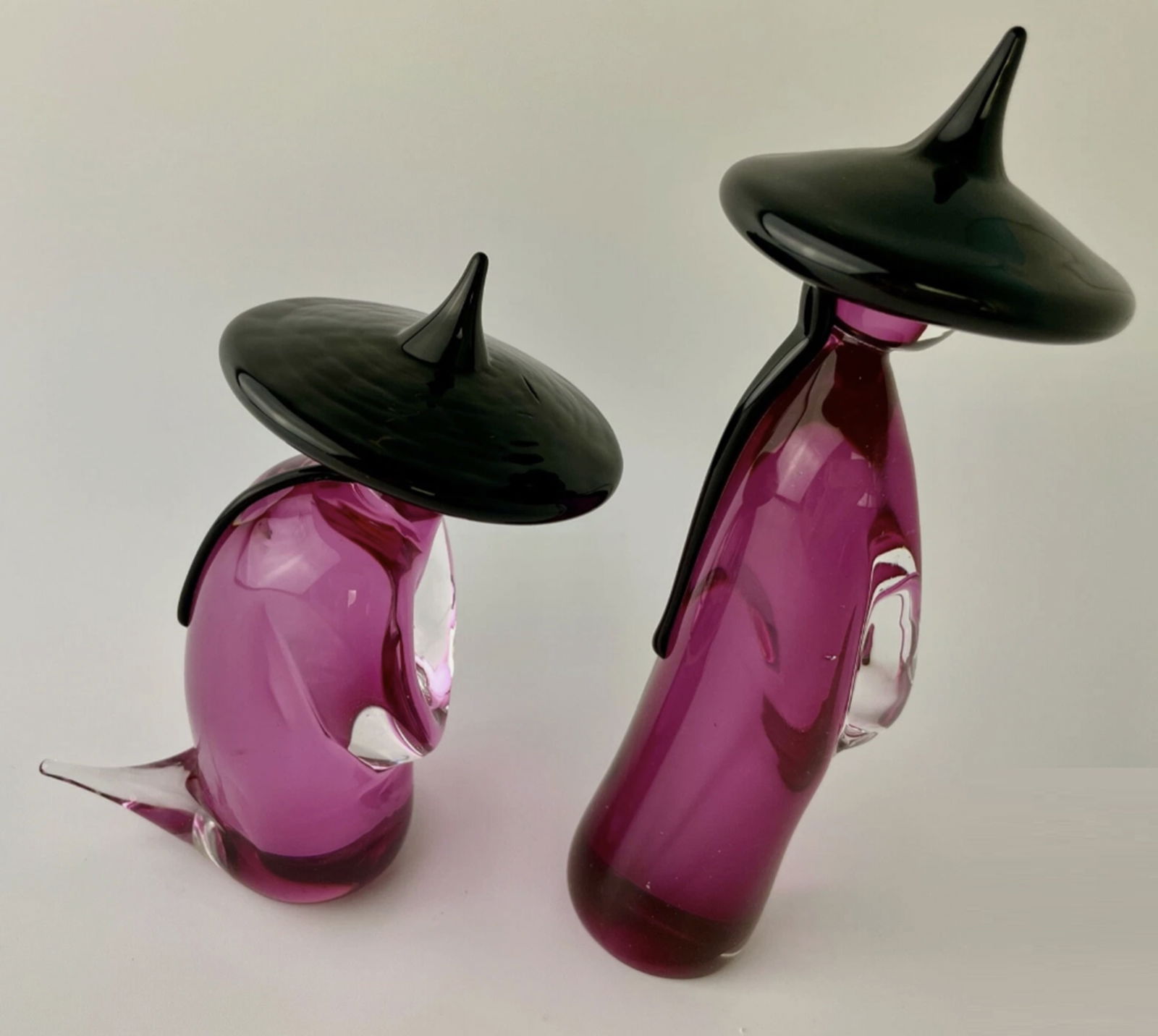 Formia Vetri di Murano Glass Oriental Figurine Pair Statuette - 2