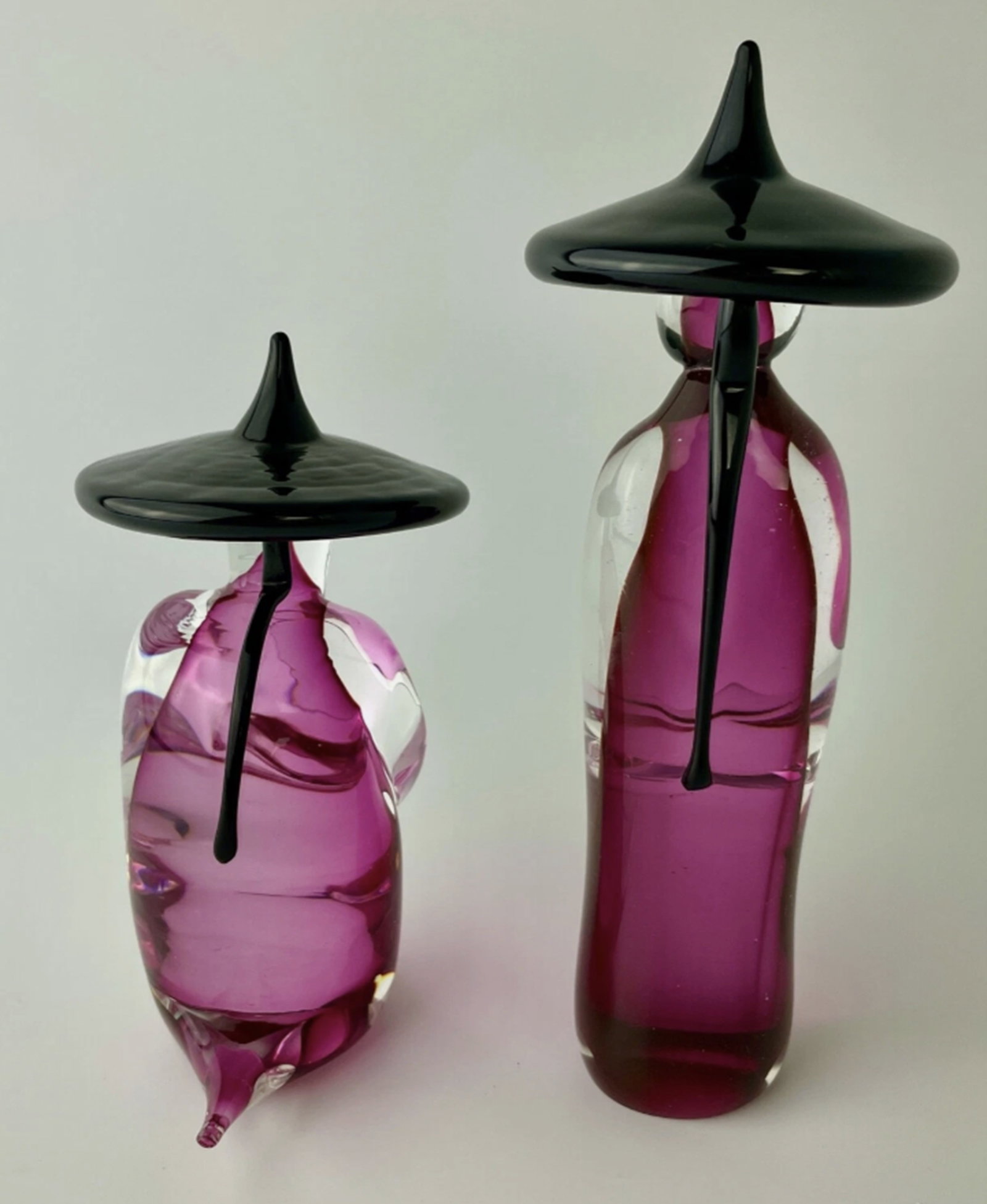 Formia Vetri di Murano Glass Oriental Figurine Pair Statuette - 3