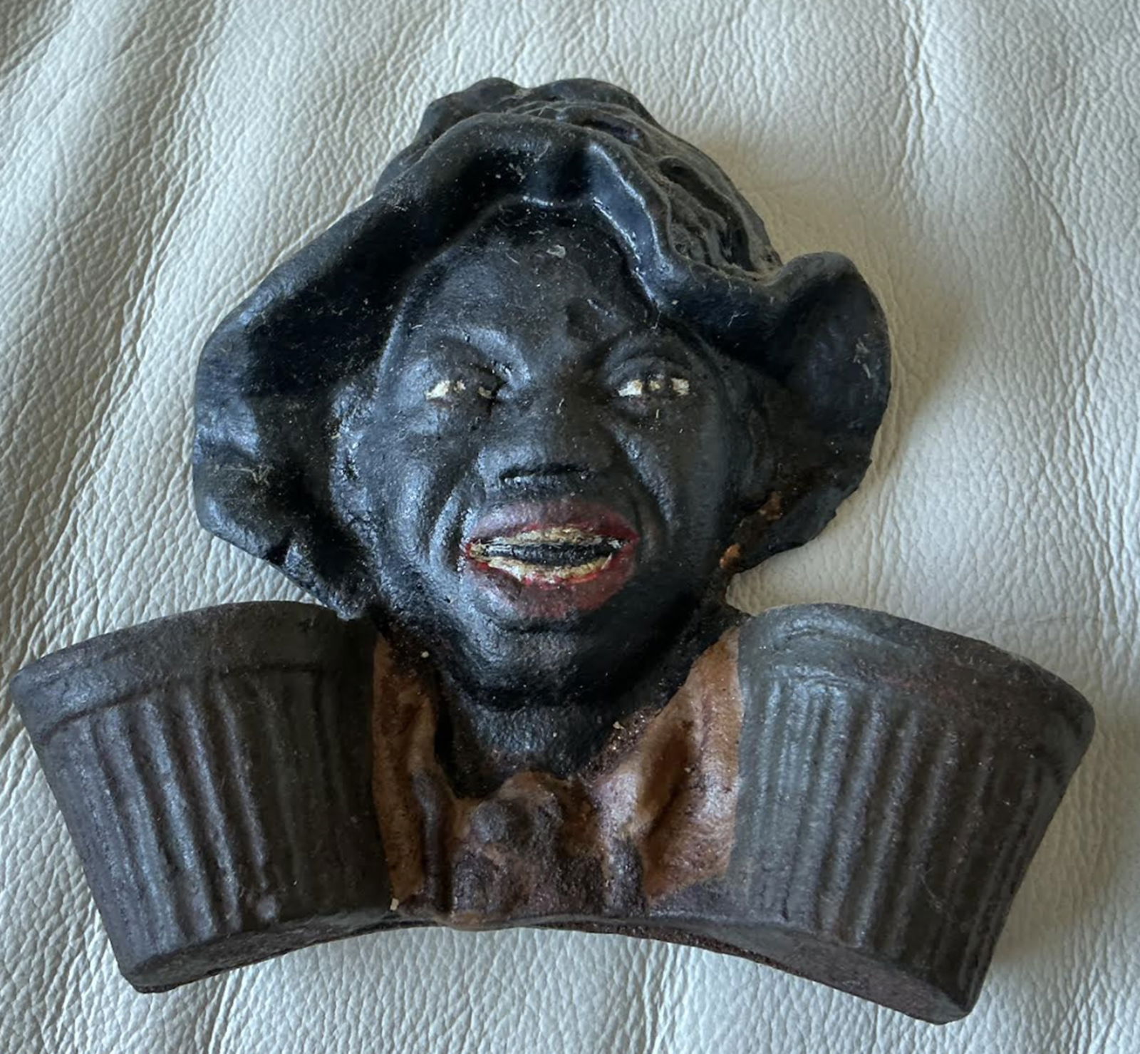 Black Americana Era Cast Iron Art Collectible: Black Americana Era Cast Iron Art Collectible. Measures approx 4 inches x 4 inches