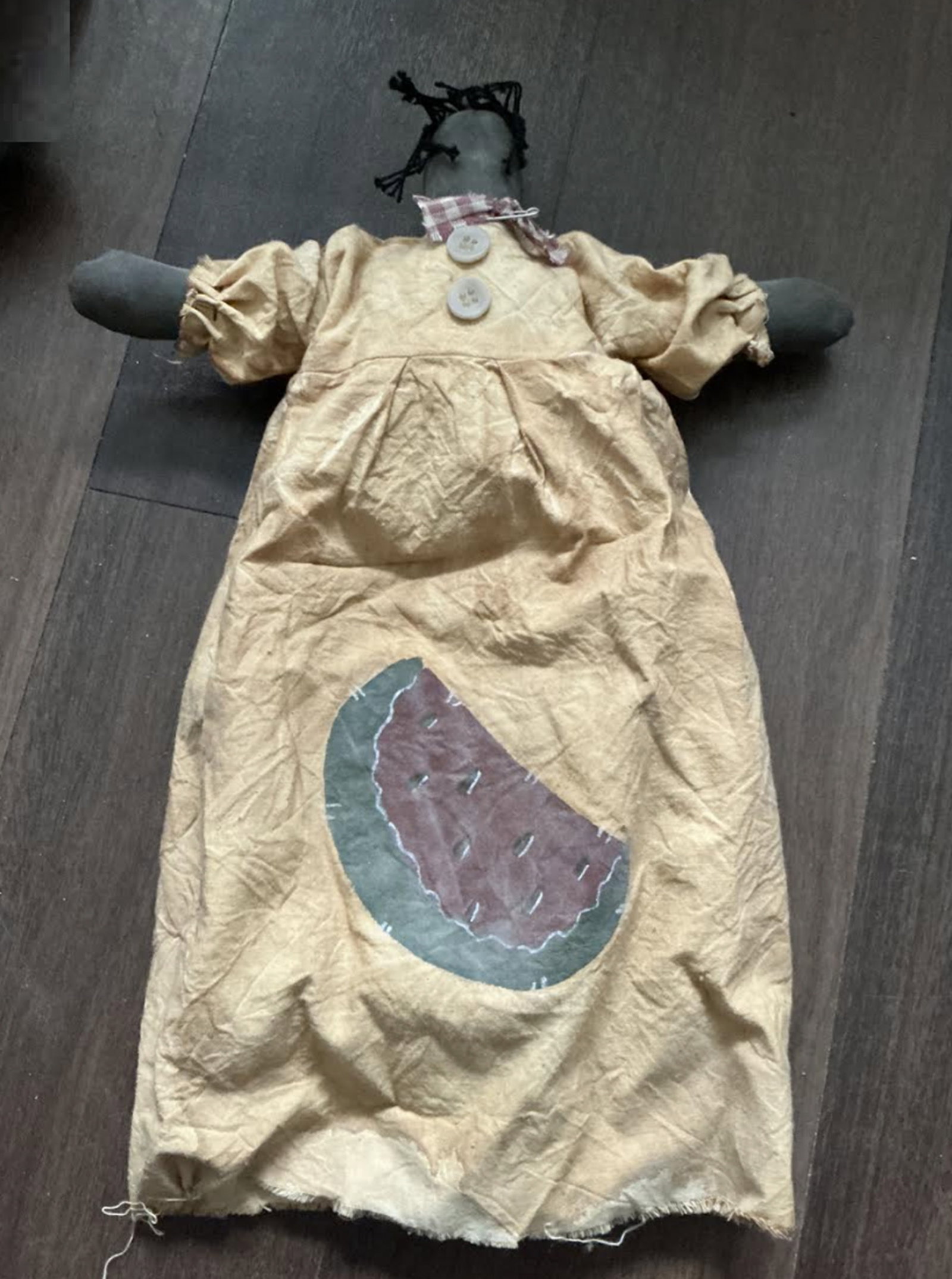 Black Americana Era Cloth Rag Doll: Black Americana Era cloth Rag doll. Measures approx 15 inches long with the dress