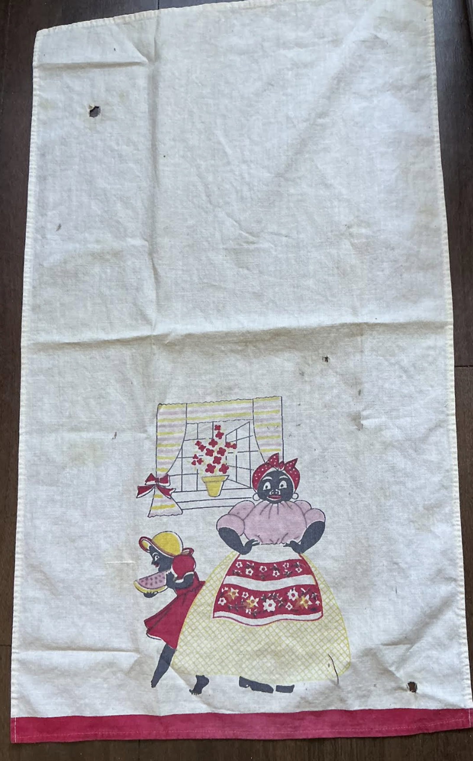 Black Americana Era Cloth: Black Americana Era Cloth. with some tears Measures approx 15 inches x 26.5 inches