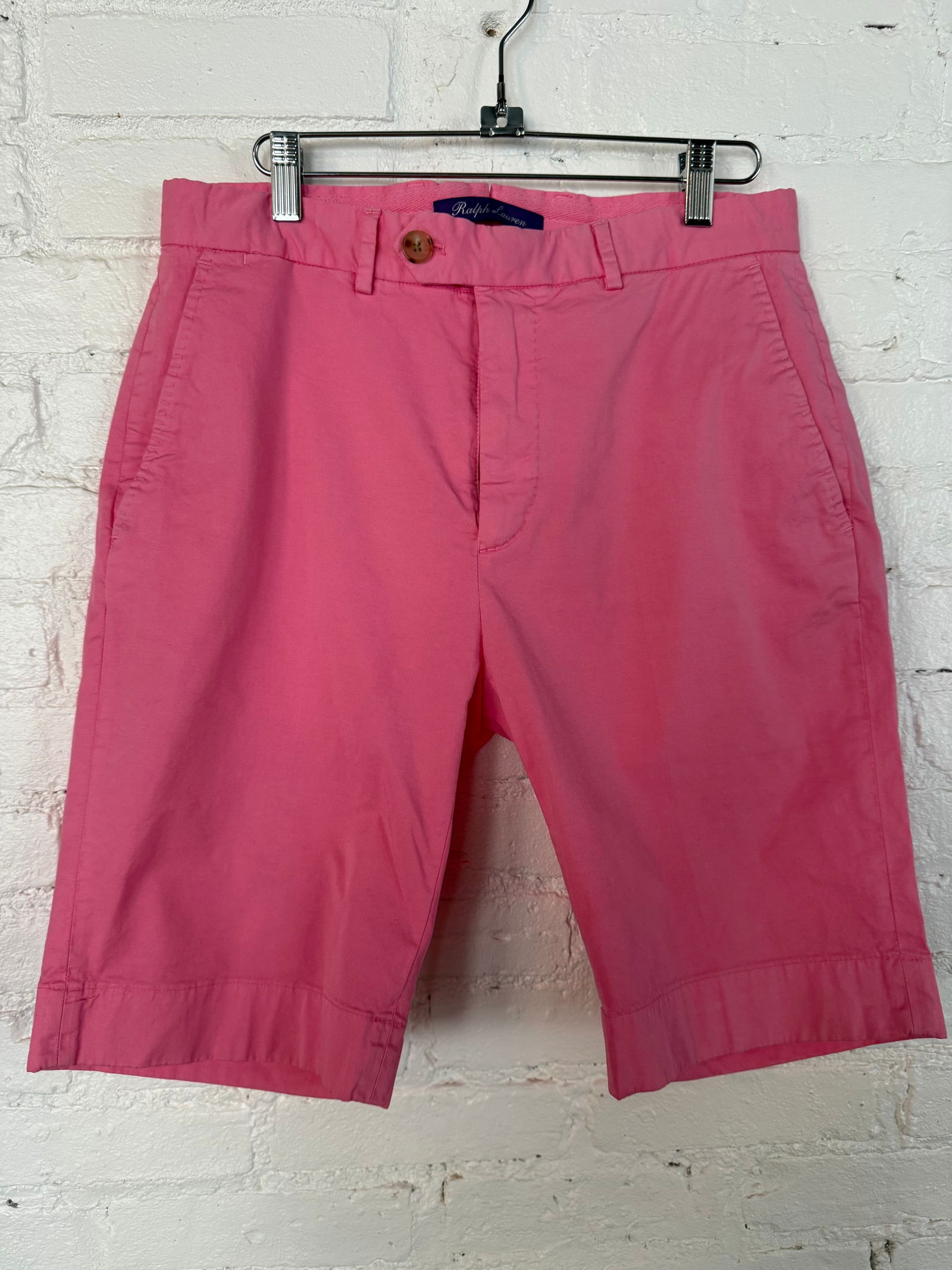 Men's Ralph Lauren Purple Label Shorts: Men's Ralph Lauren Purple Label cotton dress weight shorts MSRP 395, new with tags Pink Measures approx 20.5 inch out seam 9.75 inch inseam 31 inch waist