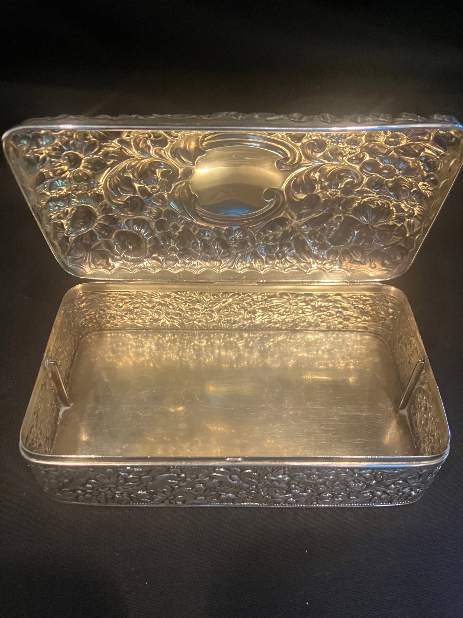 Gorham Sterling Repousse Rectangular Box 19th Century - 2