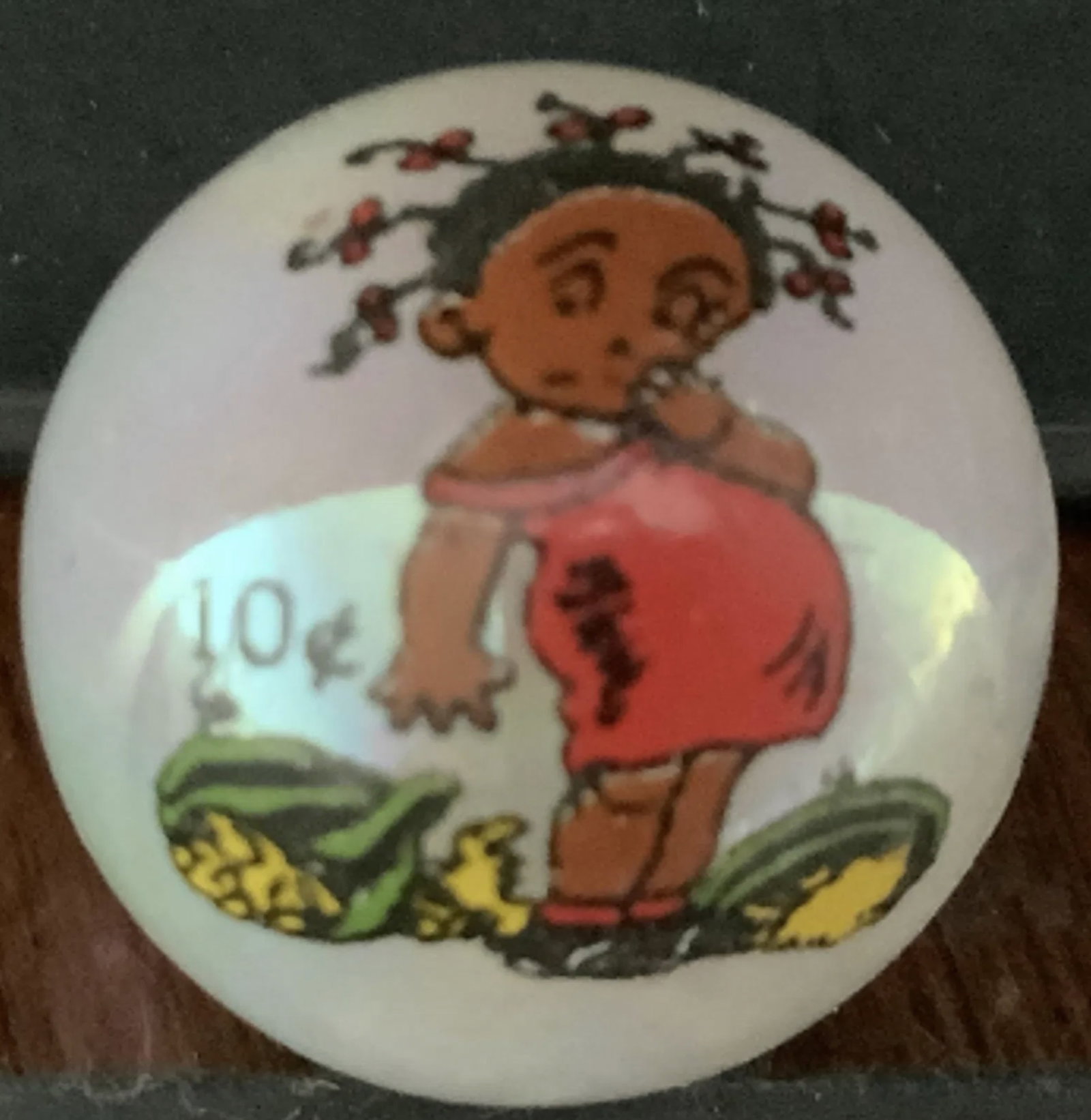 Black Americana Era 10 Cents Marble (1 of 1)