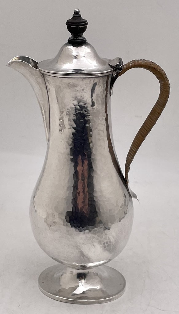 Crichton English Sterling Silver Hammered 1896 Coffee Pot in Arts & Crafts Style (1 of 9)