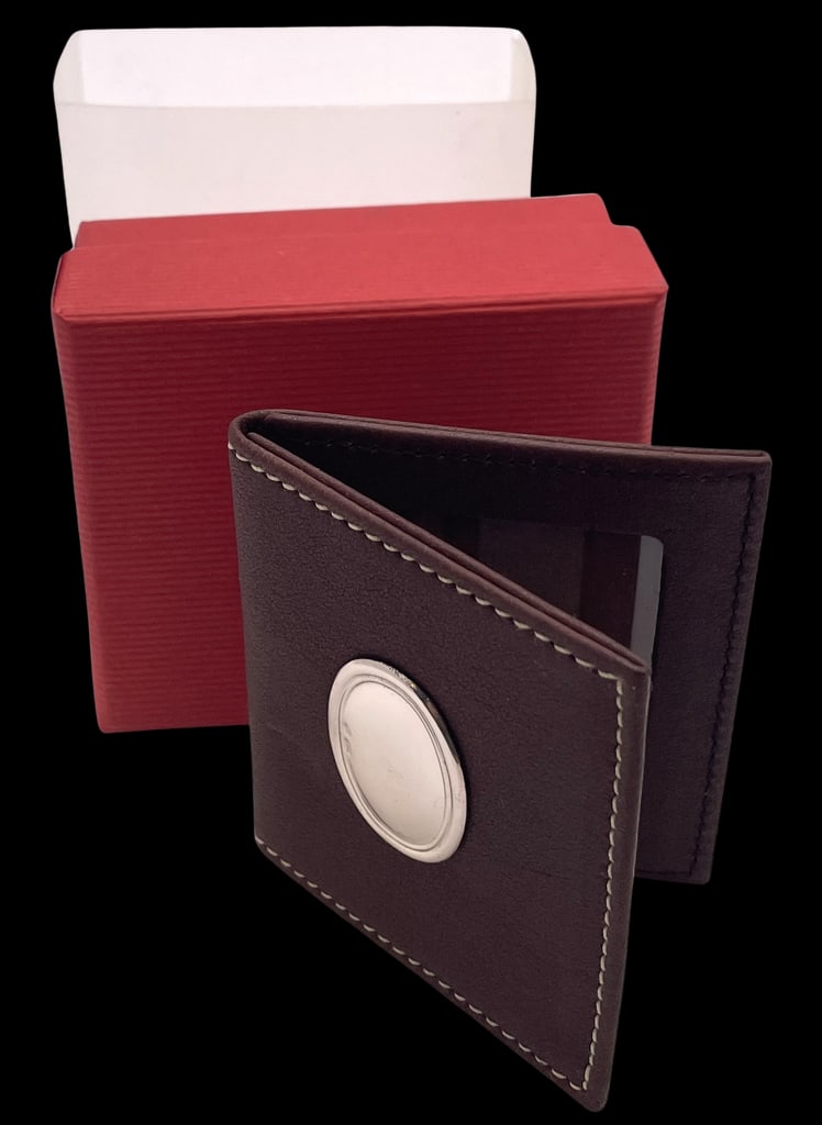 Cunill Double Leather and Sterling Silver Photo Holder New in Box (1 of 5)