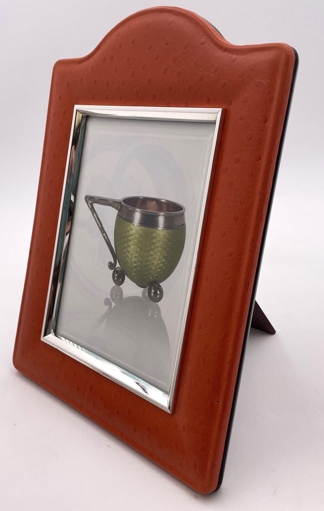 Del Conte Crocodile Leather & Sterling Silver Picture Frame New in Box (1 of 6)